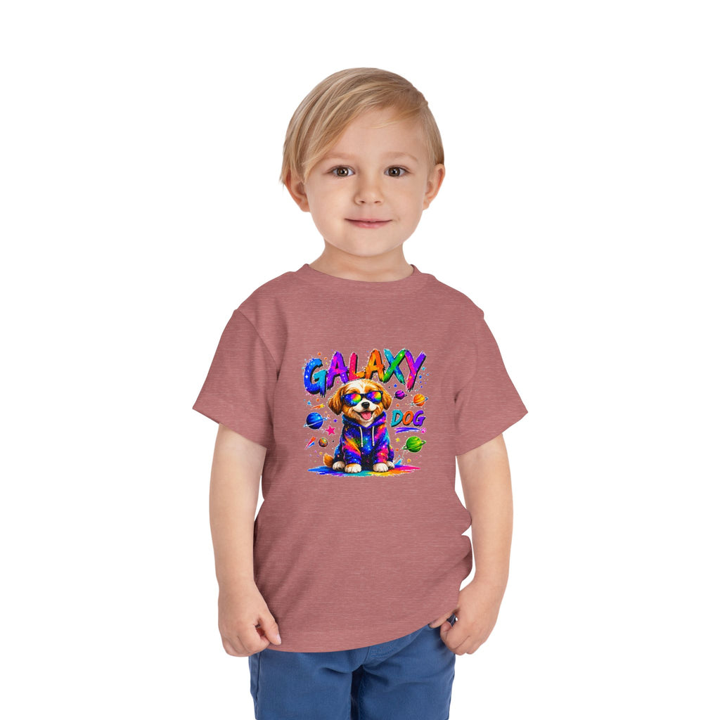 Galaxy Dog Toddler Shirt, Space Puppy Toddler Tee, Colorful Dog Kids Shirt, Cute Galaxy Puppy Tee, Rainbow Space Dog Gift for Boys Girls