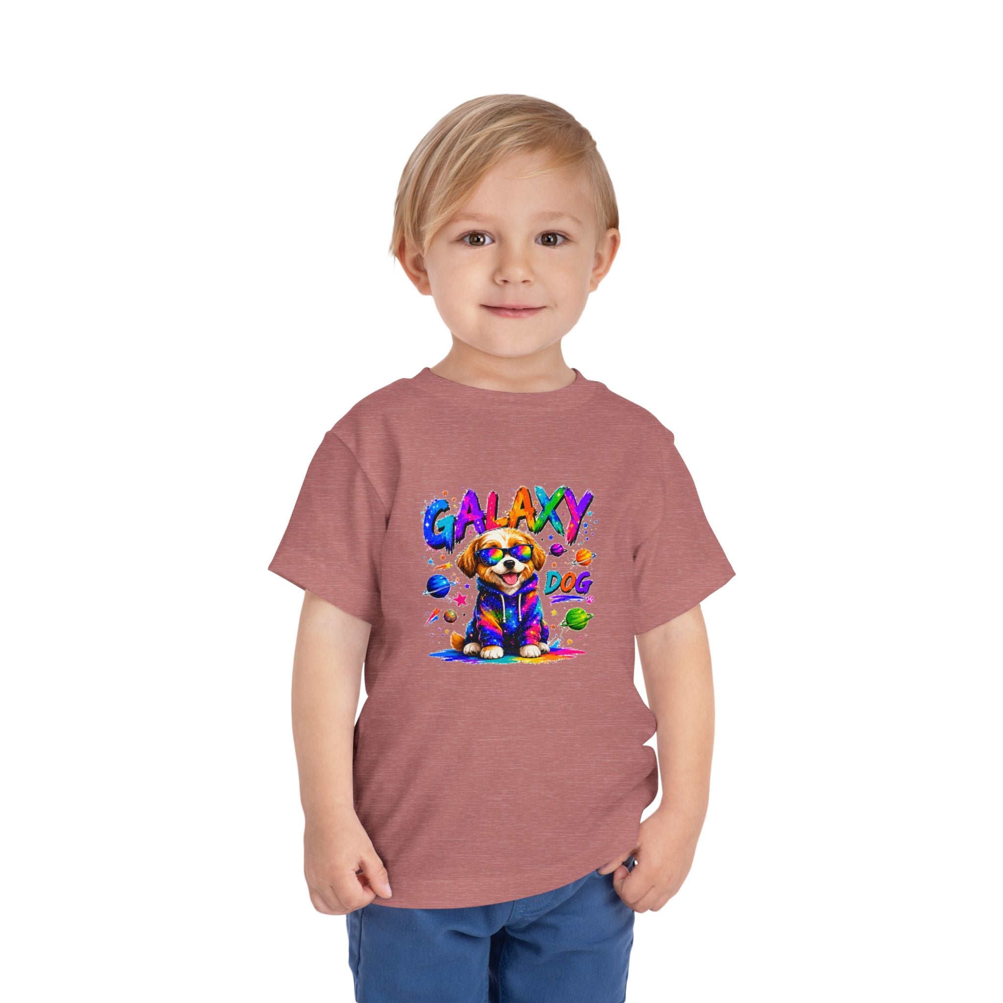 Galaxy Dog Toddler Shirt, Space Puppy Toddler Tee, Colorful Dog Kids Shirt, Cute Galaxy Puppy Tee, Rainbow Space Dog Gift for Boys Girls