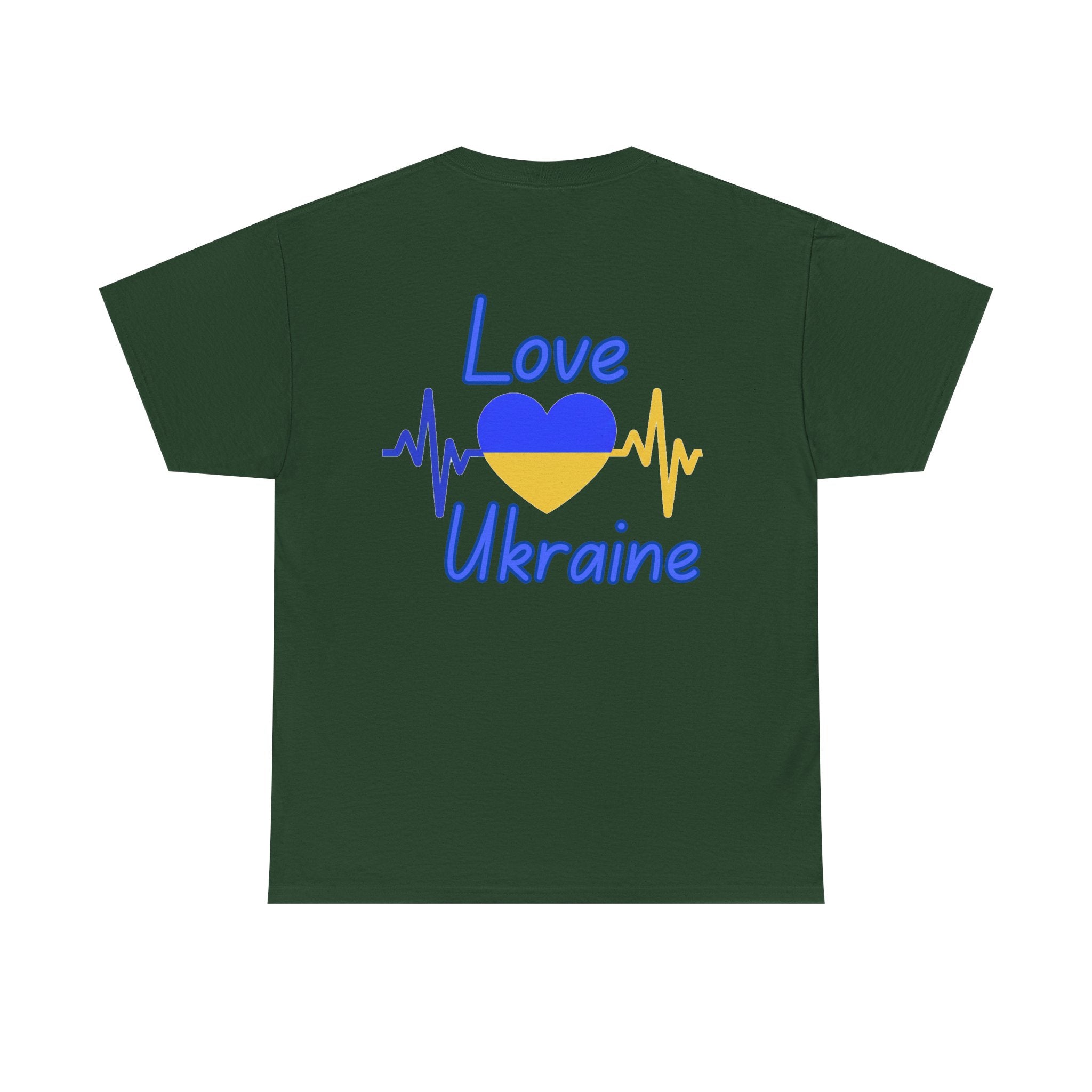 Love Ukraine T-Shirt — Heartbeat Blue & Yellow Support Tee