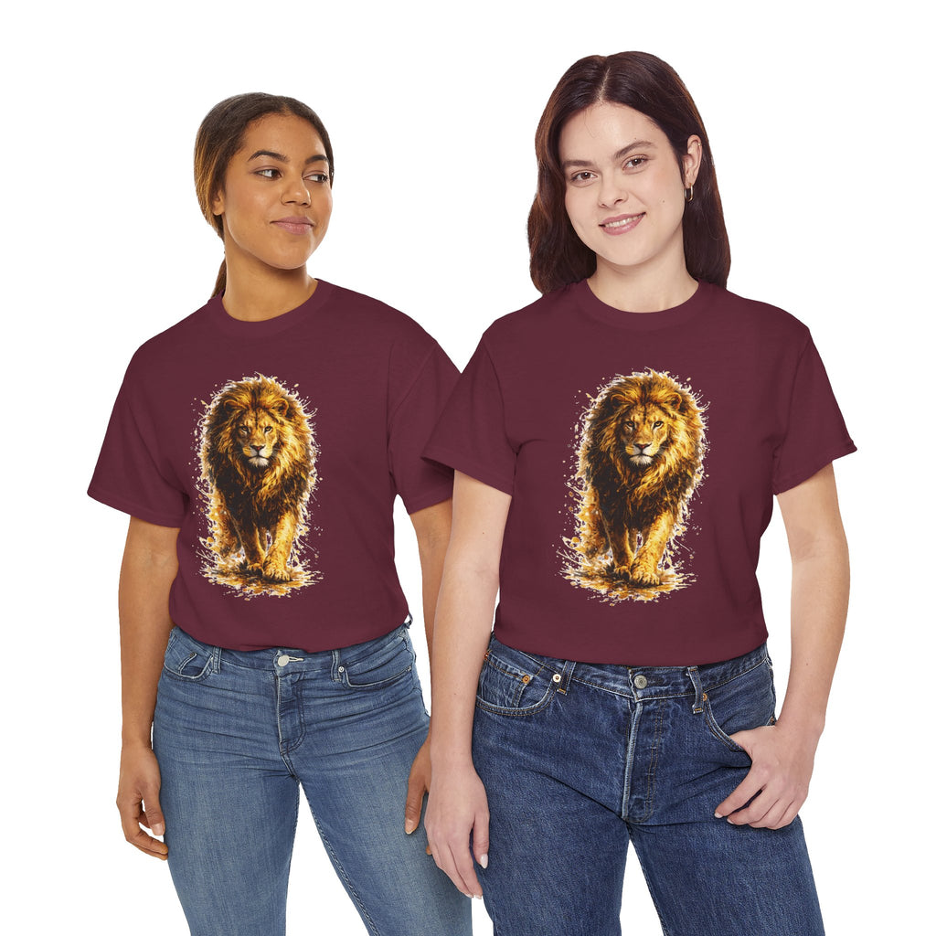 Lion Graphic T-Shirt, Majestic Walking Lion Tee, Watercolor Wildlife Shirt, Unisex Animal Graphic Tee, Lion Lover Gift, Nature Art Shirt