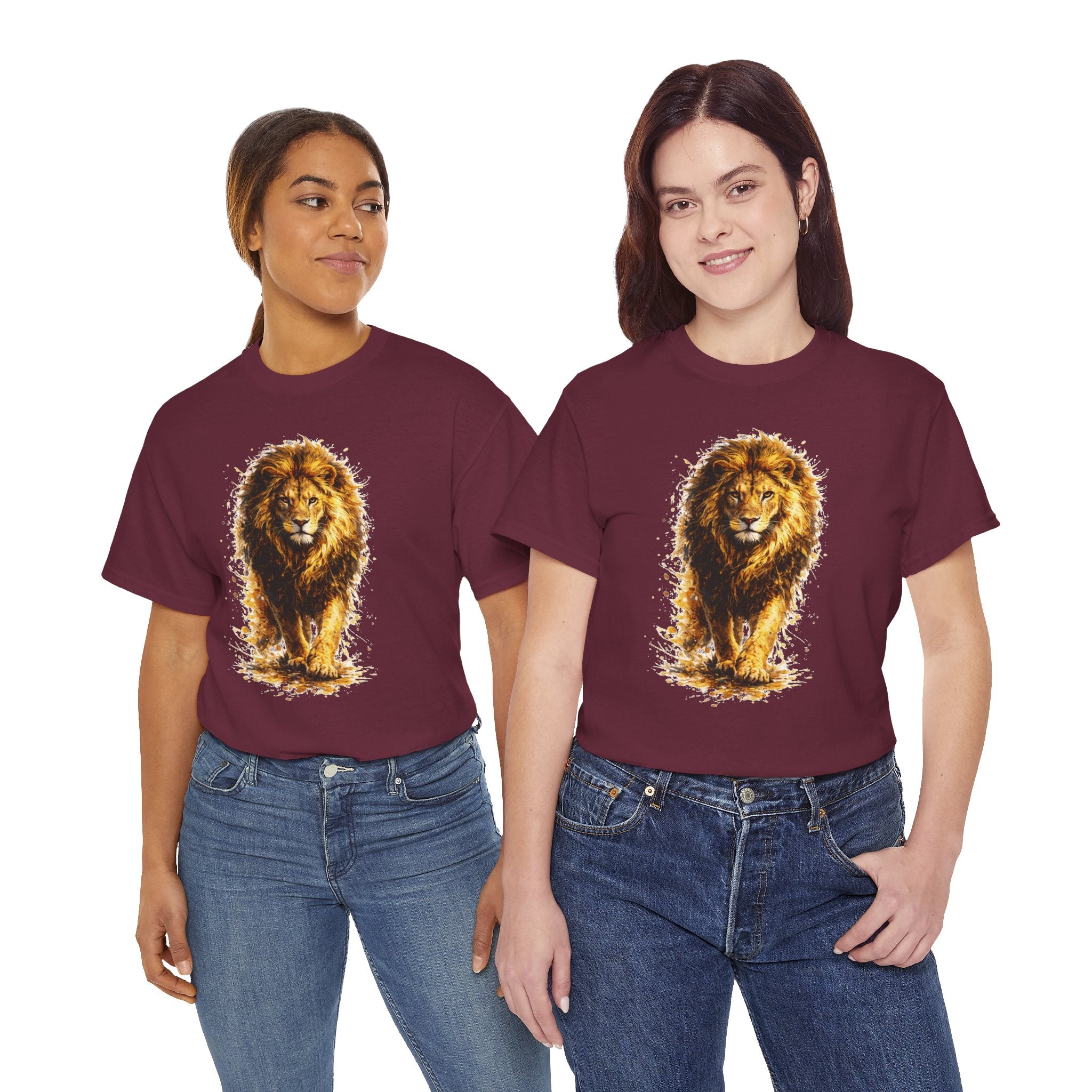 Lion Graphic T-Shirt, Majestic Walking Lion Tee, Watercolor Wildlife Shirt, Unisex Animal Graphic Tee, Lion Lover Gift, Nature Art Shirt