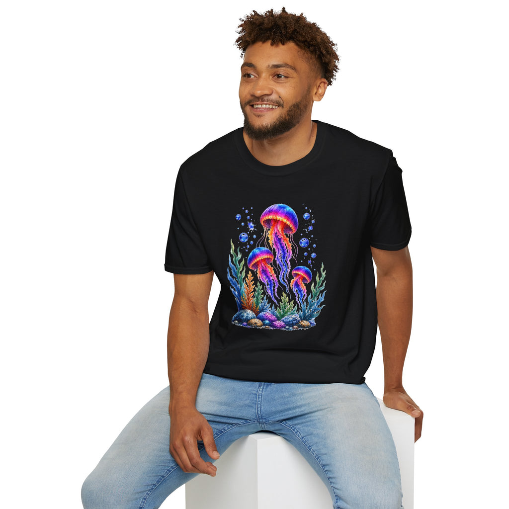 Colorful Jellyfish T-Shirt | Ocean Life Graphic Tee | Neon Sea Creature Shirt | Marine Life Gift | Beach Lover Unisex Tee