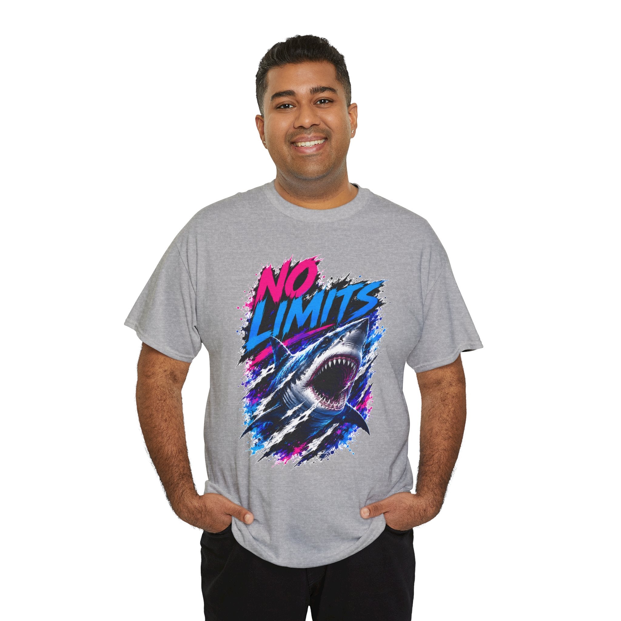 No Limits Shark T-Shirt | Great White Shark Graphic Tee | Unisex Streetwear Shirt | Ocean Lover Gift | Bold Shark Art Tee