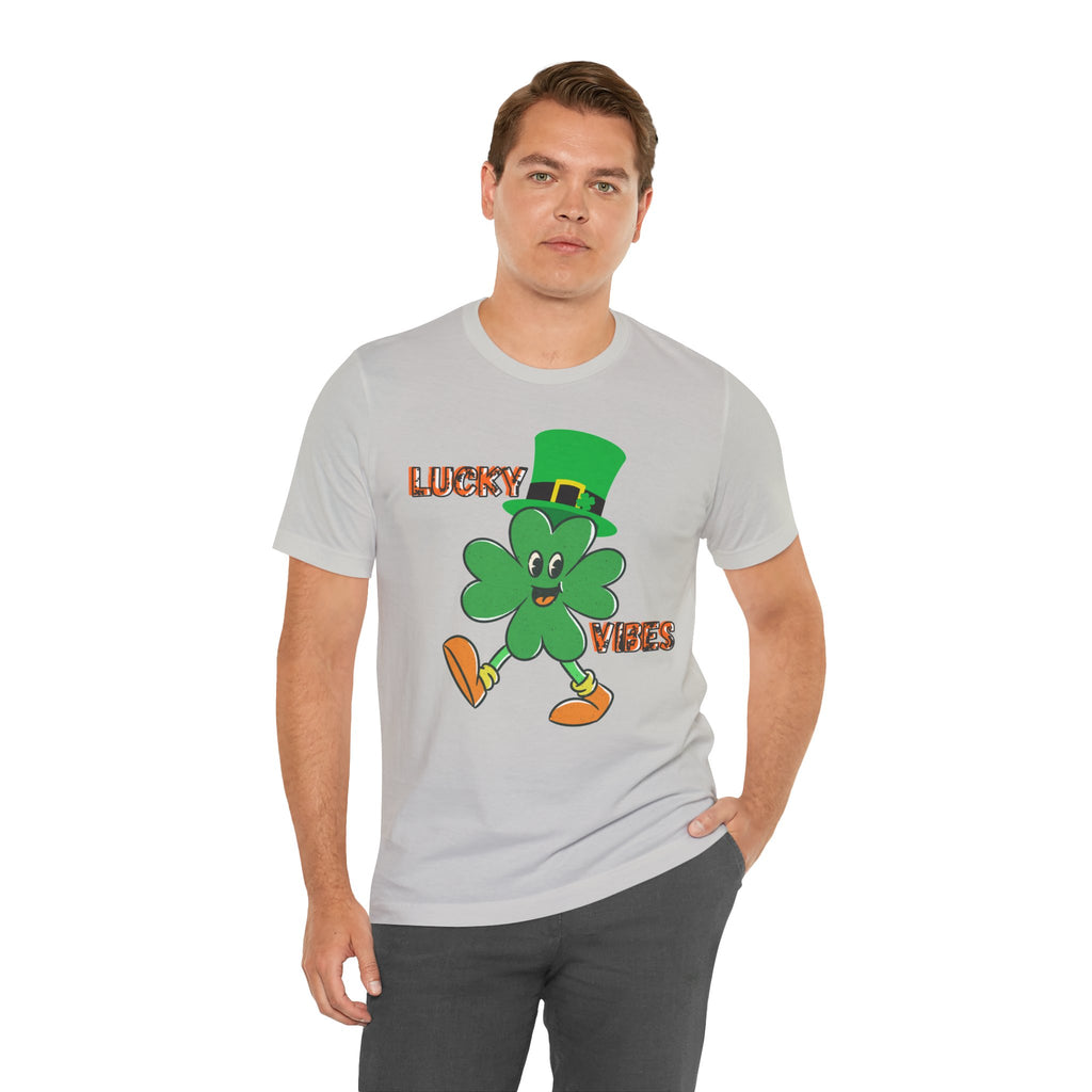 Lucky Vibes Saint Patrick's Day T-Shirt — Walking Shamrock Graphic Tee