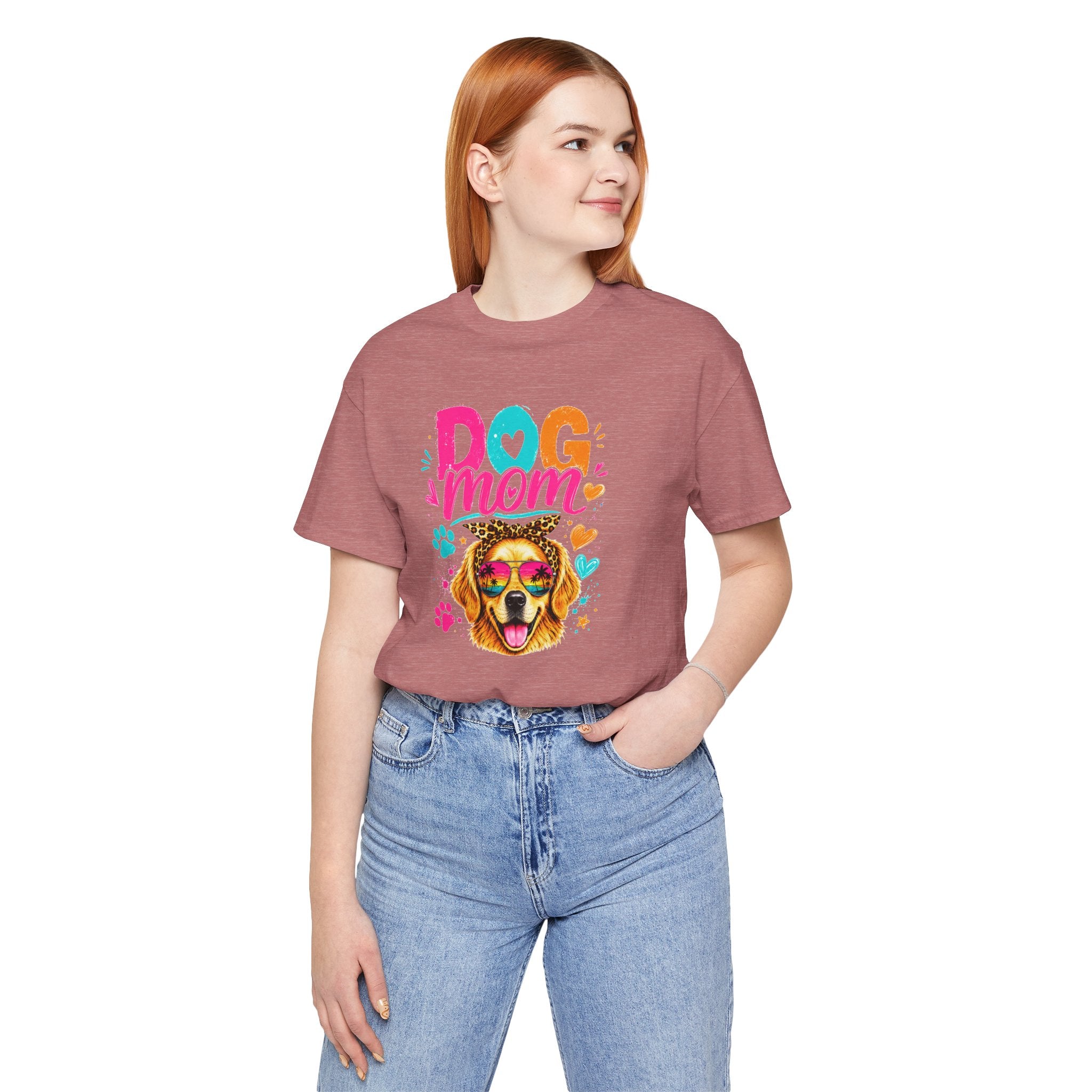 Dog Mom T-Shirt | Golden Retriever Shirt | Funny Dog Mom Gift | Colorful Retro Dog Lover Tee | Unisex Graphic T-Shirt
