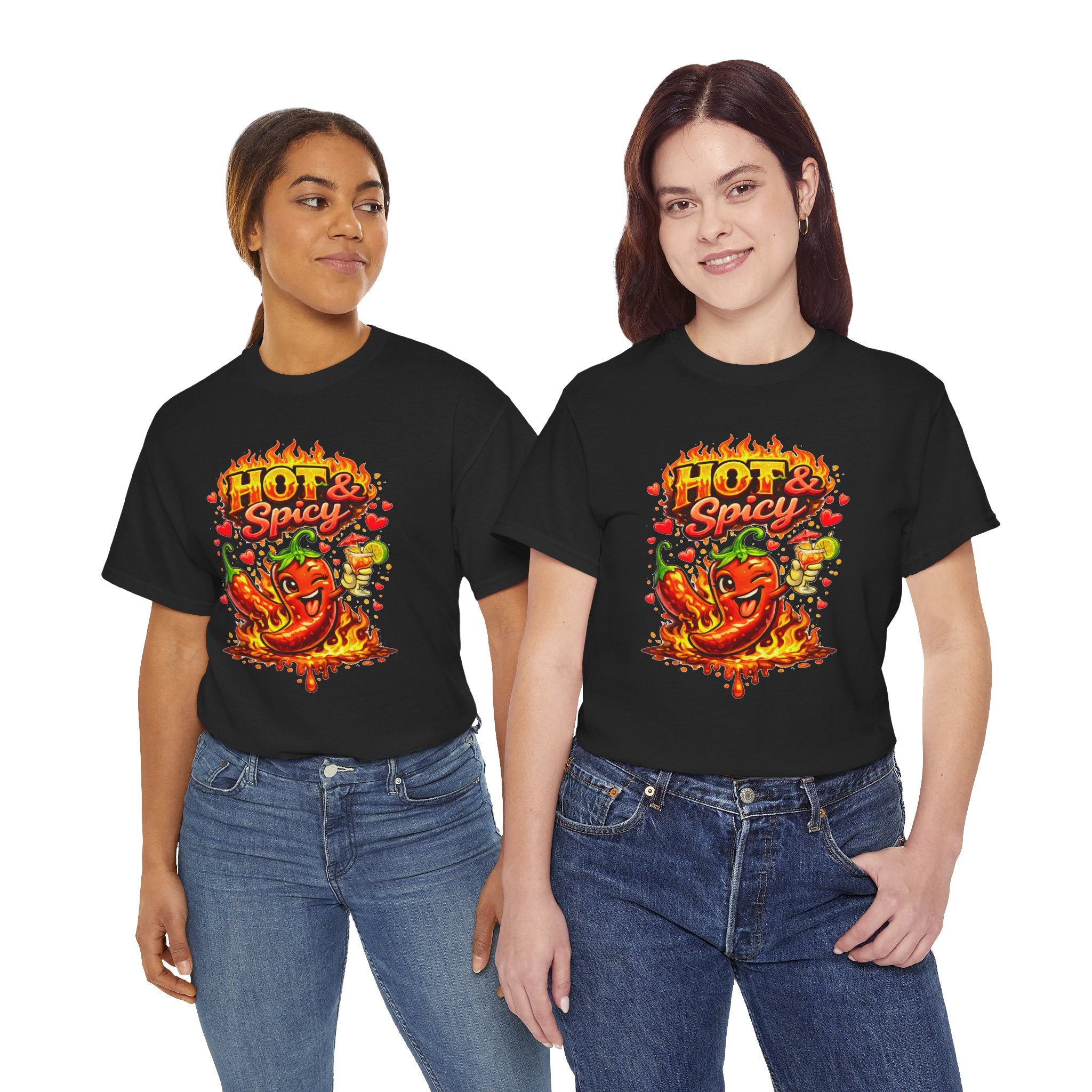 Hot & Spicy Pepper Shirt, Funny Chili Graphic Tee, Cute Food Lover T-Shirt, Spicy Gift