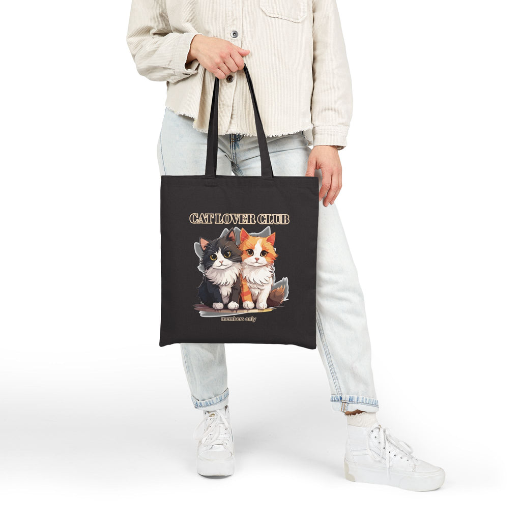 Cat Lover Club Canvas Tote Bag – Cute Kittens 'Members Only' Eco Shopper