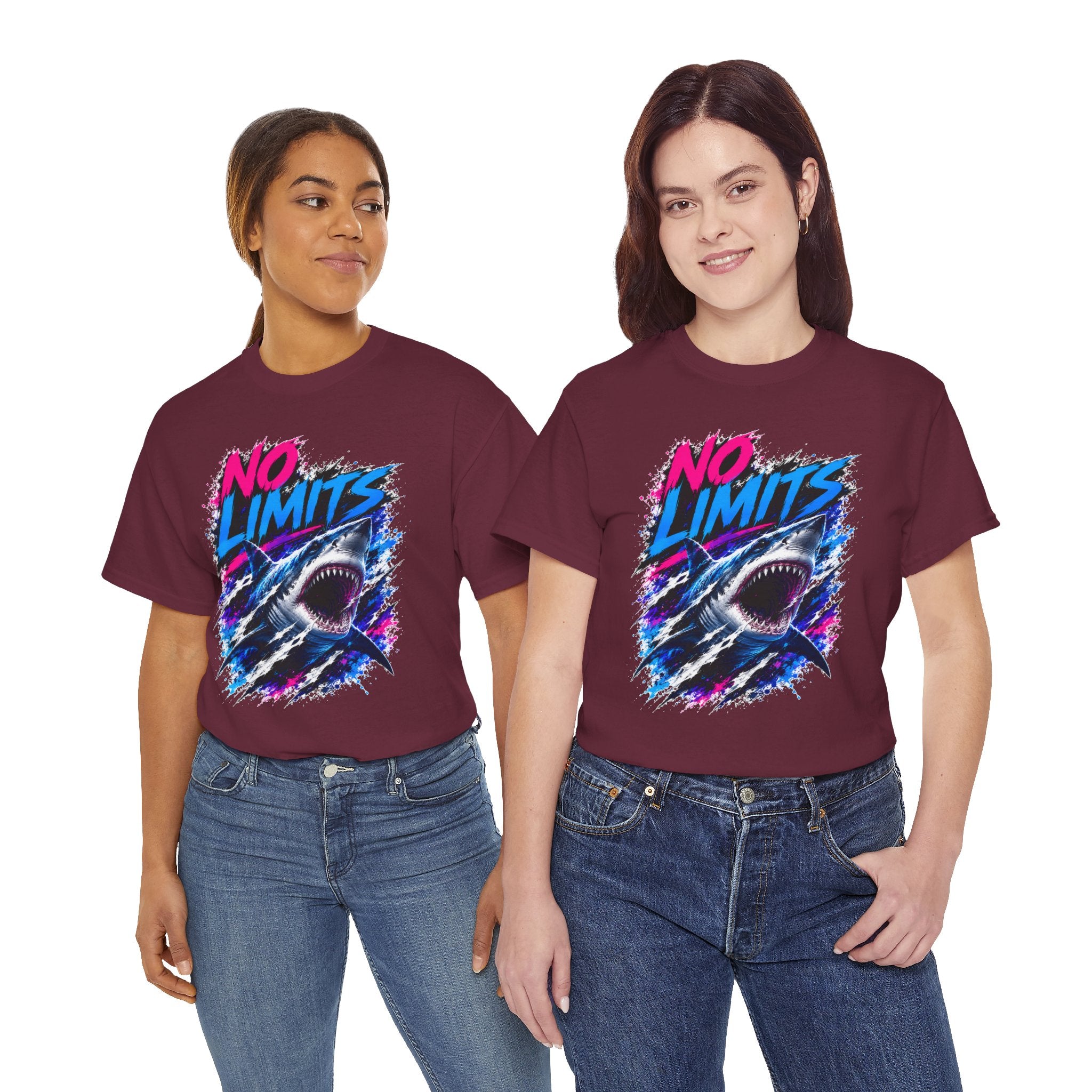 No Limits Shark T-Shirt | Great White Shark Graphic Tee | Unisex Streetwear Shirt | Ocean Lover Gift | Bold Shark Art Tee