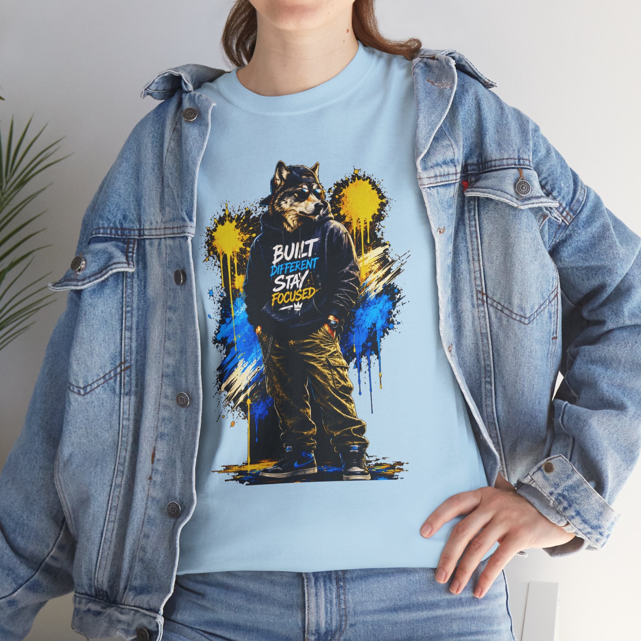 Raccoon Street Art Tee — "Built Not Born" Graphic T-Shirt