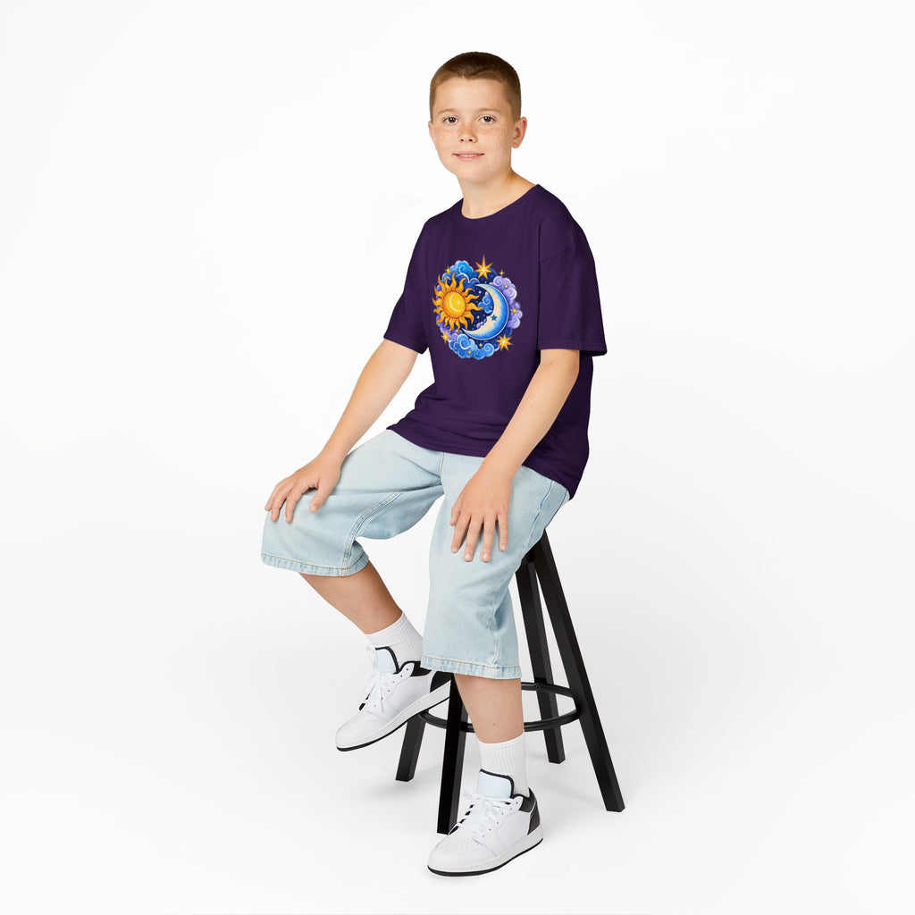Kids Sun & Moon Graphic Tee — Colorful Celestial Design
