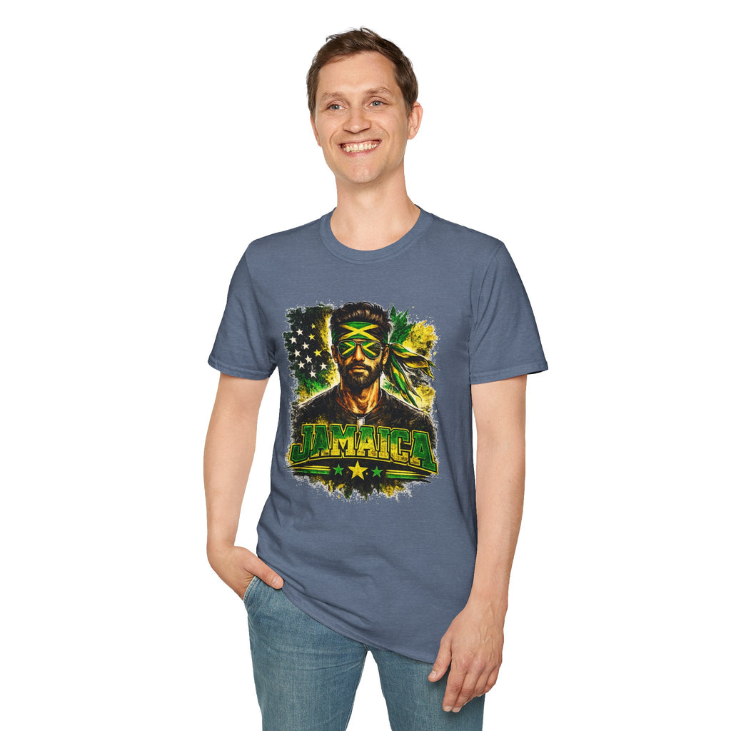Jamaican Flag Portrait T-Shirt — Reggae Vibe Graphic Tee
