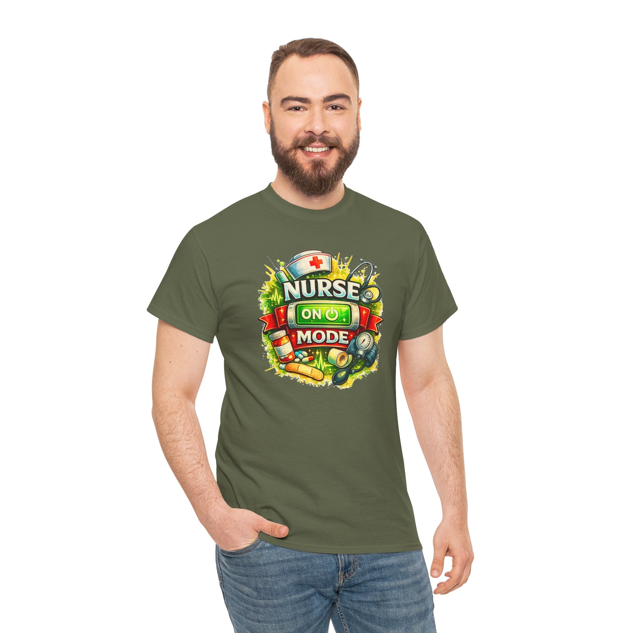 Nurse On Mode T-Shirt — Graphic Nursing Tee for Nurses & Healthcare Workers