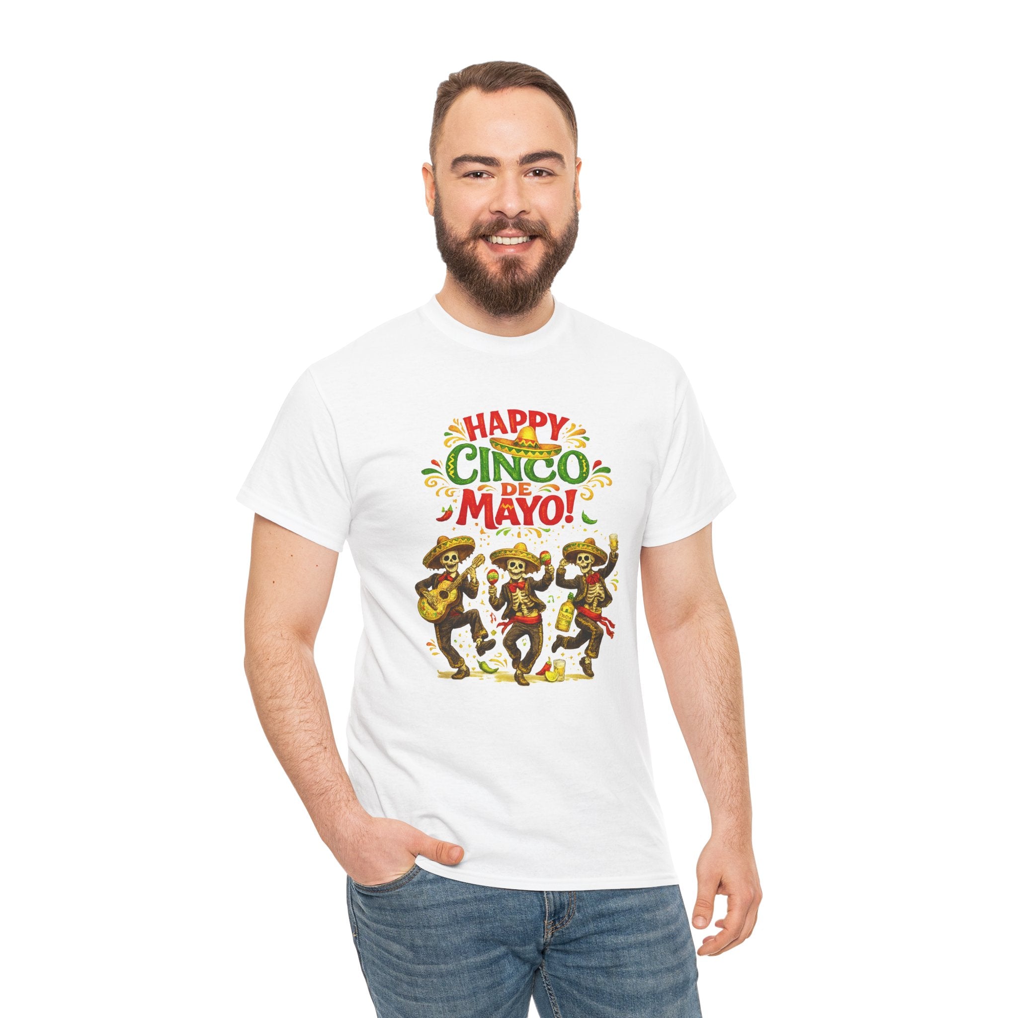 Cinco De Mayo Shirt, Happy Cinco De Mayo Tee, Dancing Skeleton Fiesta Shirt, Funny Mexican Party T-Shirt