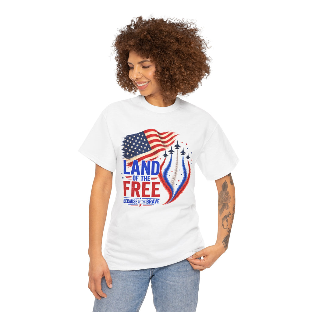 Land of the Free Because of the Brave Shirt, Patriotic 4th of July T-Shirt, USA Flag Tee, American Pride Shirt, Independence Day Gift