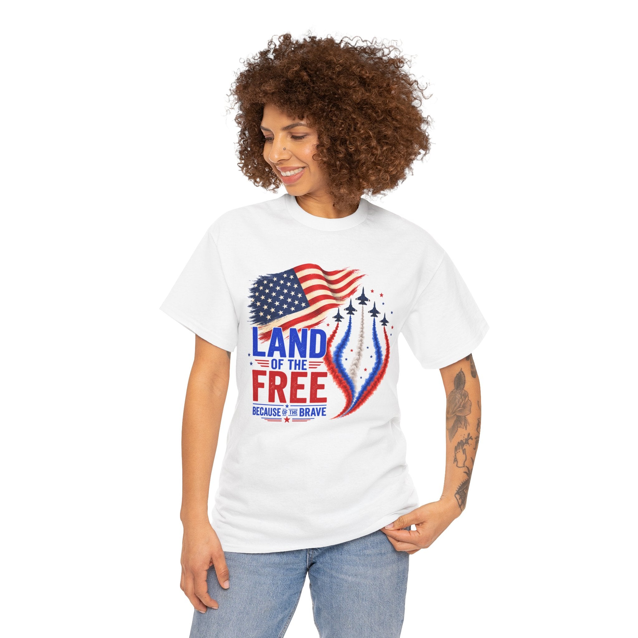 Land of the Free Because of the Brave Shirt, Patriotic 4th of July T-Shirt, USA Flag Tee, American Pride Shirt, Independence Day Gift