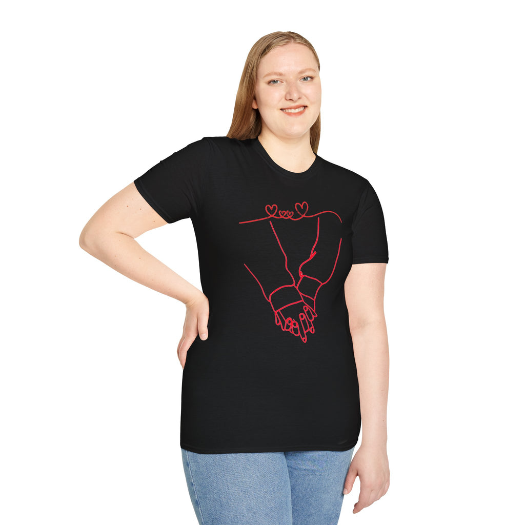 Couple Holding Hands Shirt, Matching Couple Gift, Minimalist Love Line Art T Shirt, Romantic Anniversary Gift for Him Her, Valentines Day Shirt