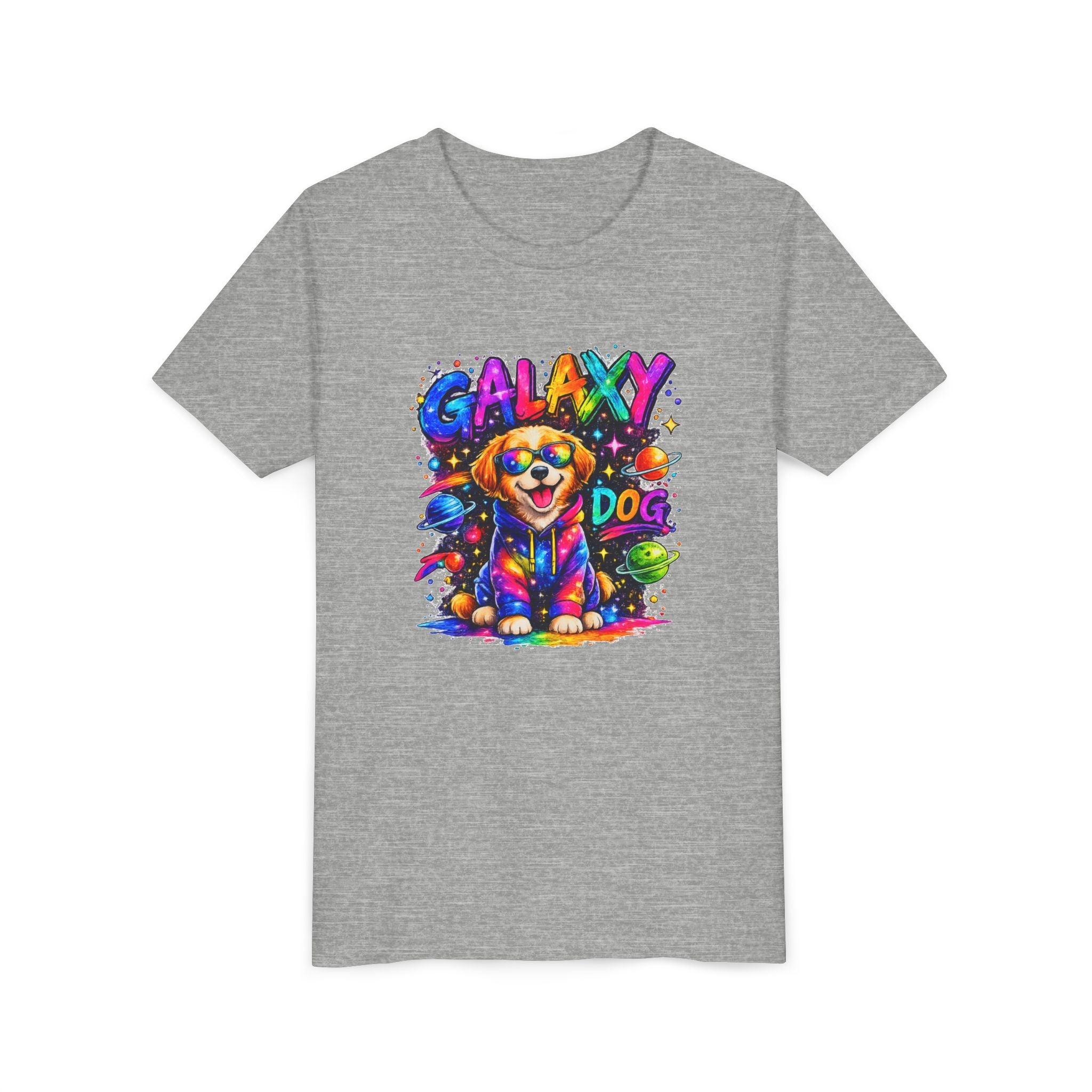 Galaxy Dog Youth Shirt, Space Puppy Kids T-Shirt, Colorful Dog Tee for Boys Girls, Rainbow Galaxy Dog Graphic Tee, Cute Gift for Dog Lovers