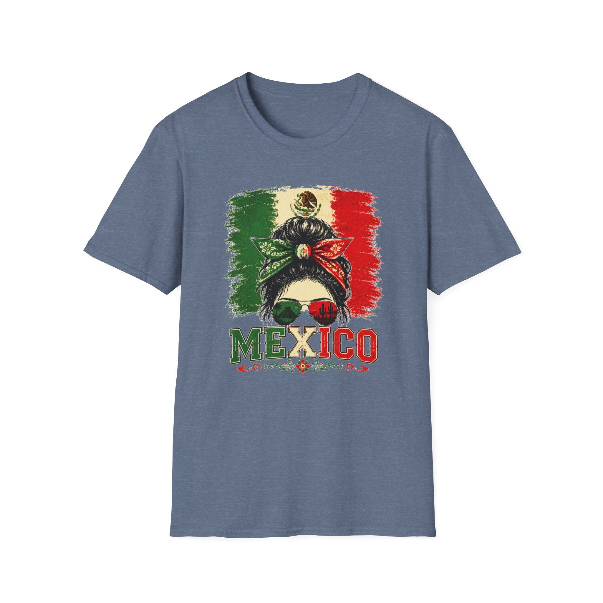 Mexico Messy Bun T-Shirt, Mexican Pride Shirt, Mexico Flag Graphic Tee, Cinco De Mayo Shirt, Latina Gift for Women