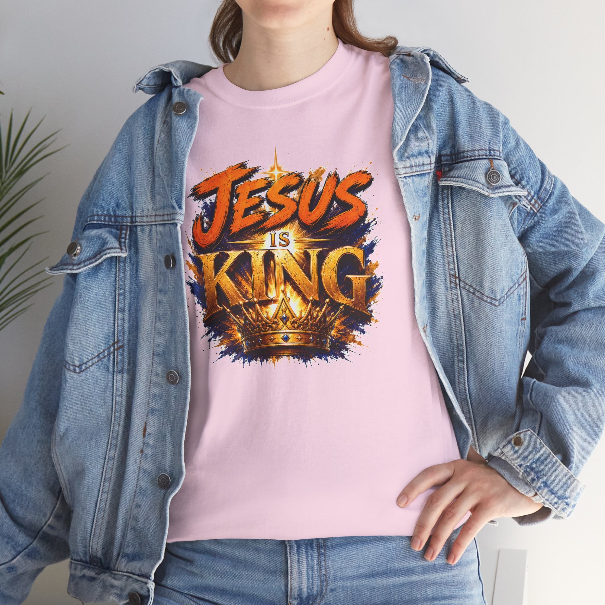 Jesus Is King Christian T-Shirt | Crown Graphic Tee | Religious Unisex Shirt | Faith Apparel | Christian Gift for Men & Women