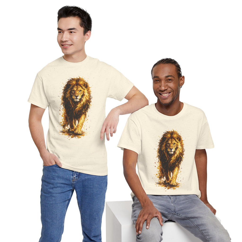 Lion Graphic T-Shirt, Majestic Walking Lion Tee, Watercolor Wildlife Shirt, Unisex Animal Graphic Tee, Lion Lover Gift, Nature Art Shirt