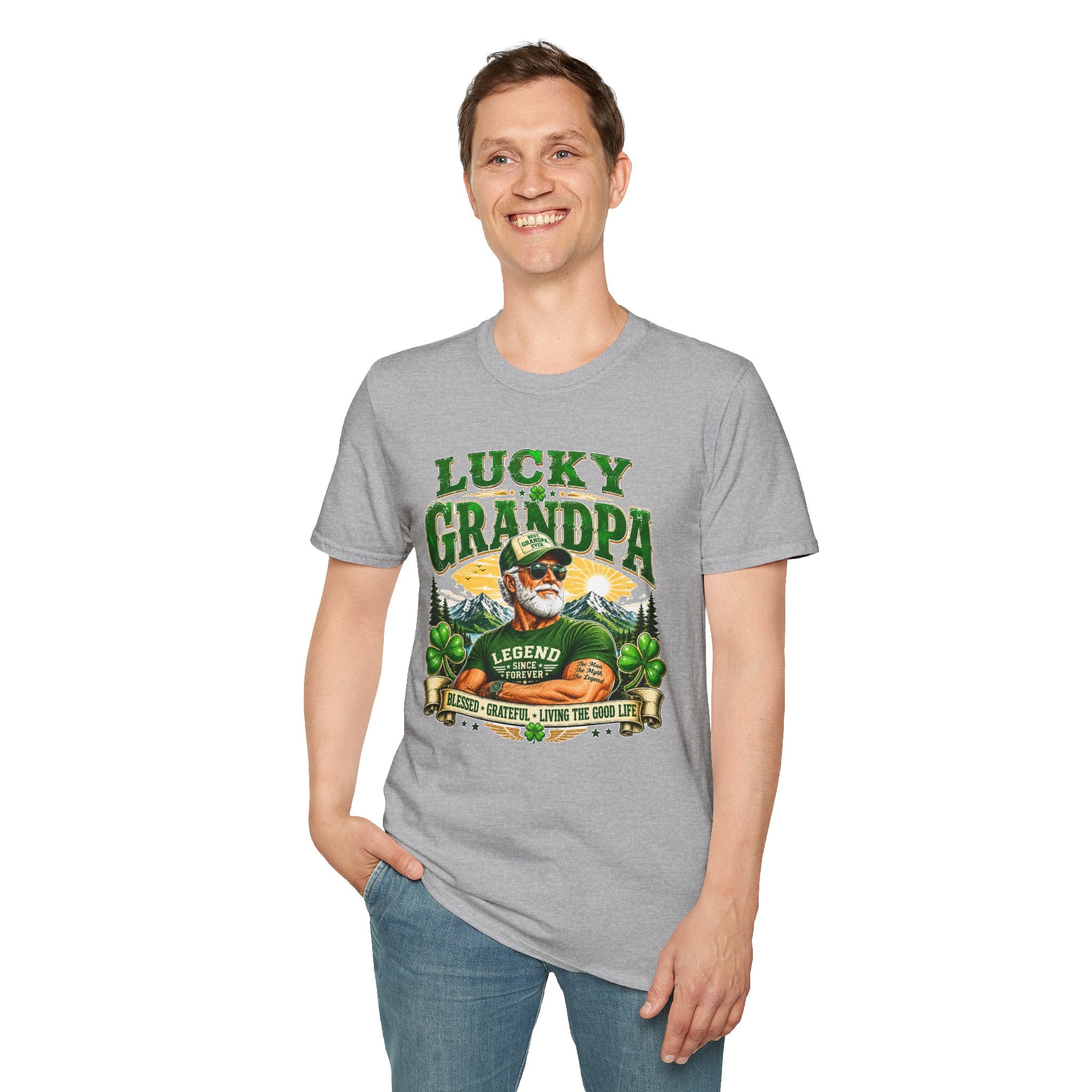 Lucky Grandpa T-Shirt | Funny Grandpa Gift | Vintage Lucky Grandfather Shirt | St. Patrick's Day Tee | Gift for Grandpa | Lucky Irish Tee