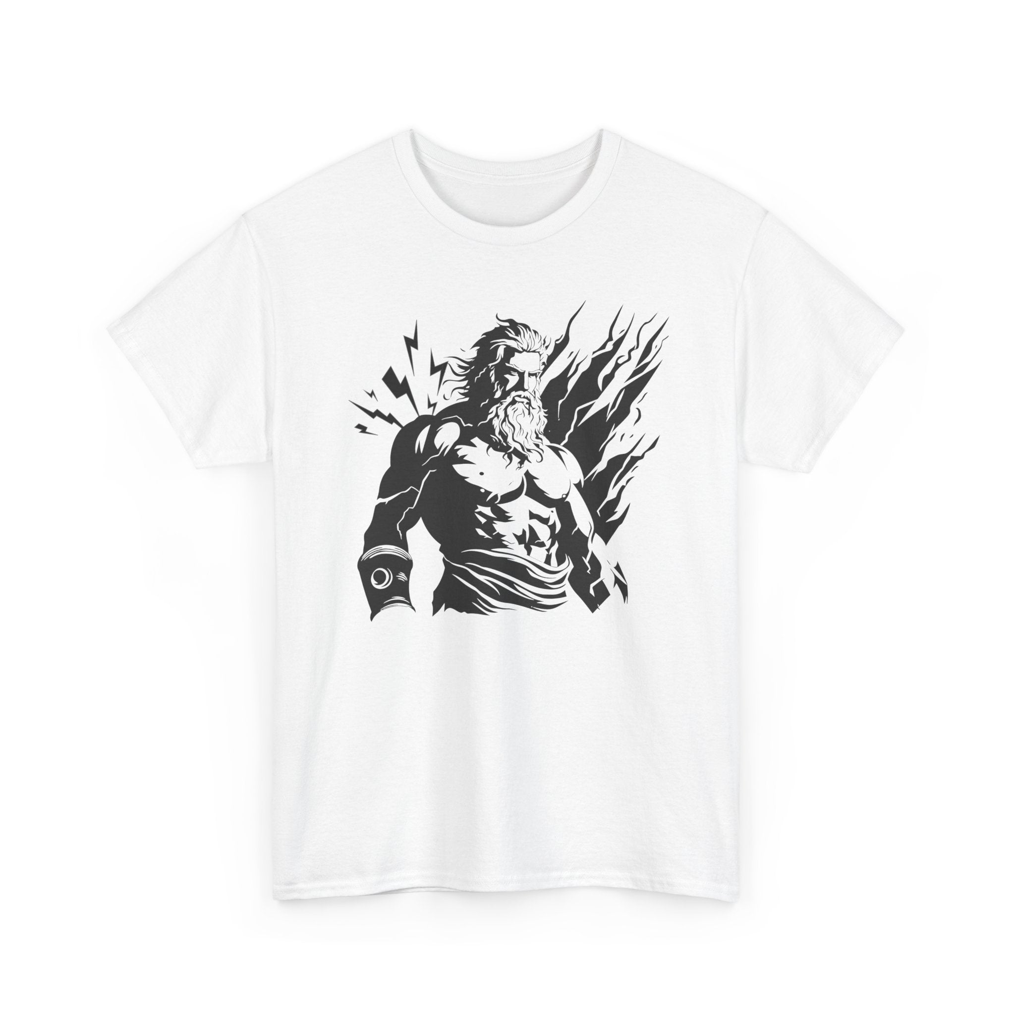 Greek God Zeus Illustration T‑Shirt — Mythic Lightning God Tee