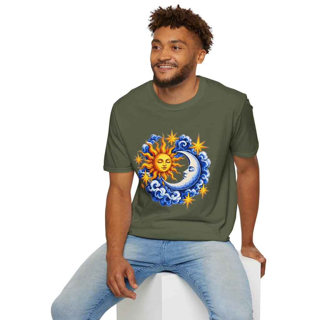 Sun and Moon Graphic T-Shirt — Celestial Boho Solar Lunar Tee