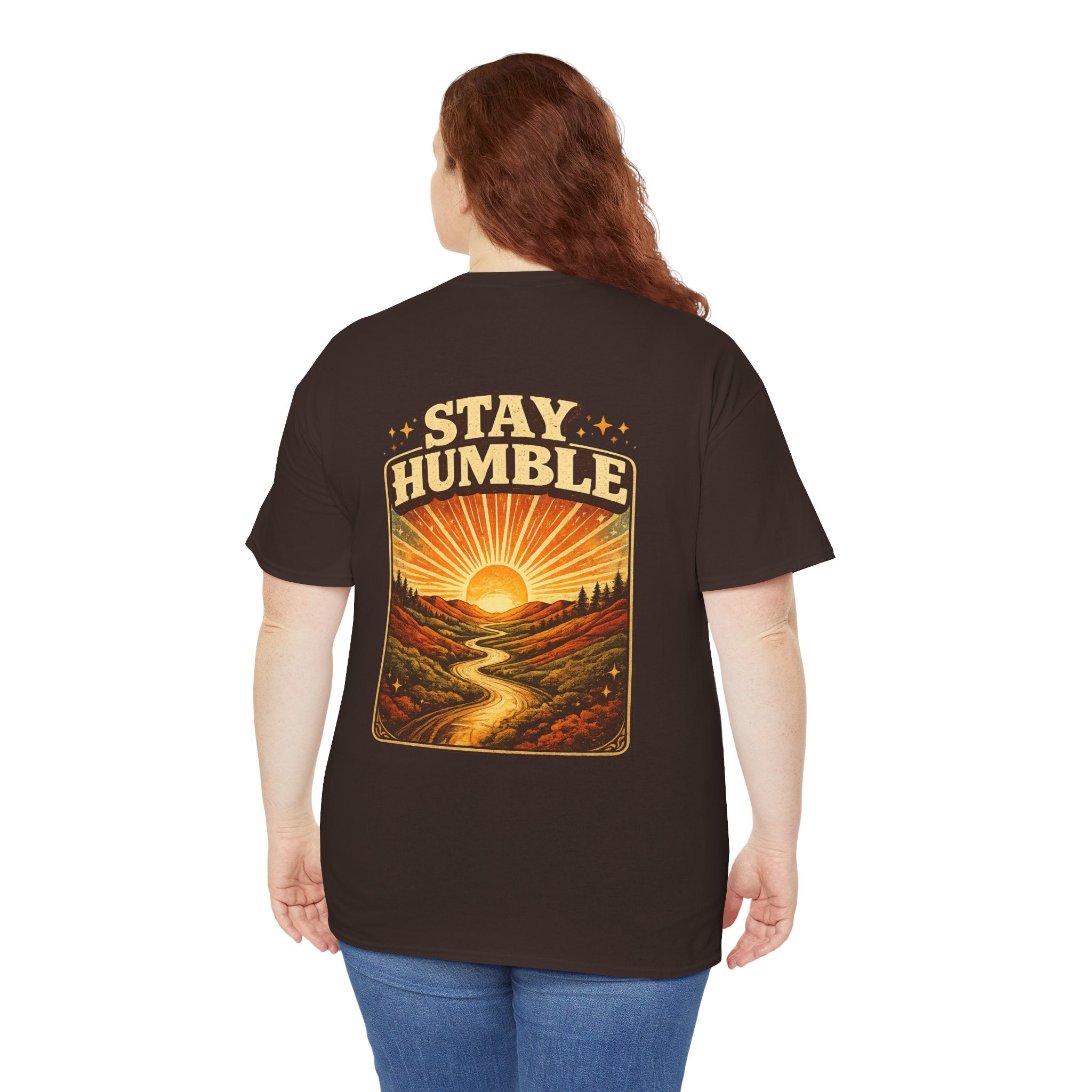 Stay Humble Sunset Tee - Retro Sunrise Graphic T-Shirt