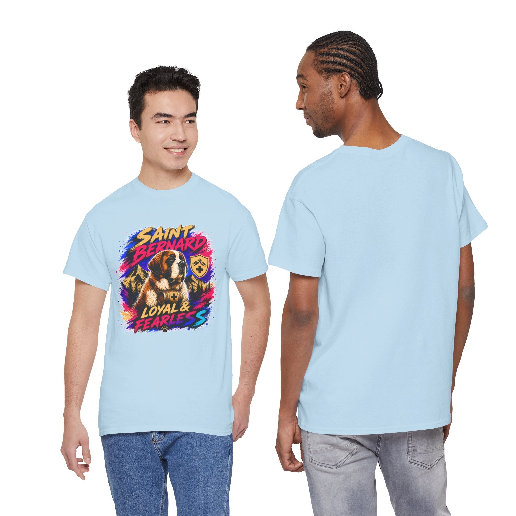 Saint Bernard Dog Shirt, Loyal & Fearless T-Shirt, Colorful Saint Bernard Tee, Dog Lover Gift, Unisex Graphic Tee