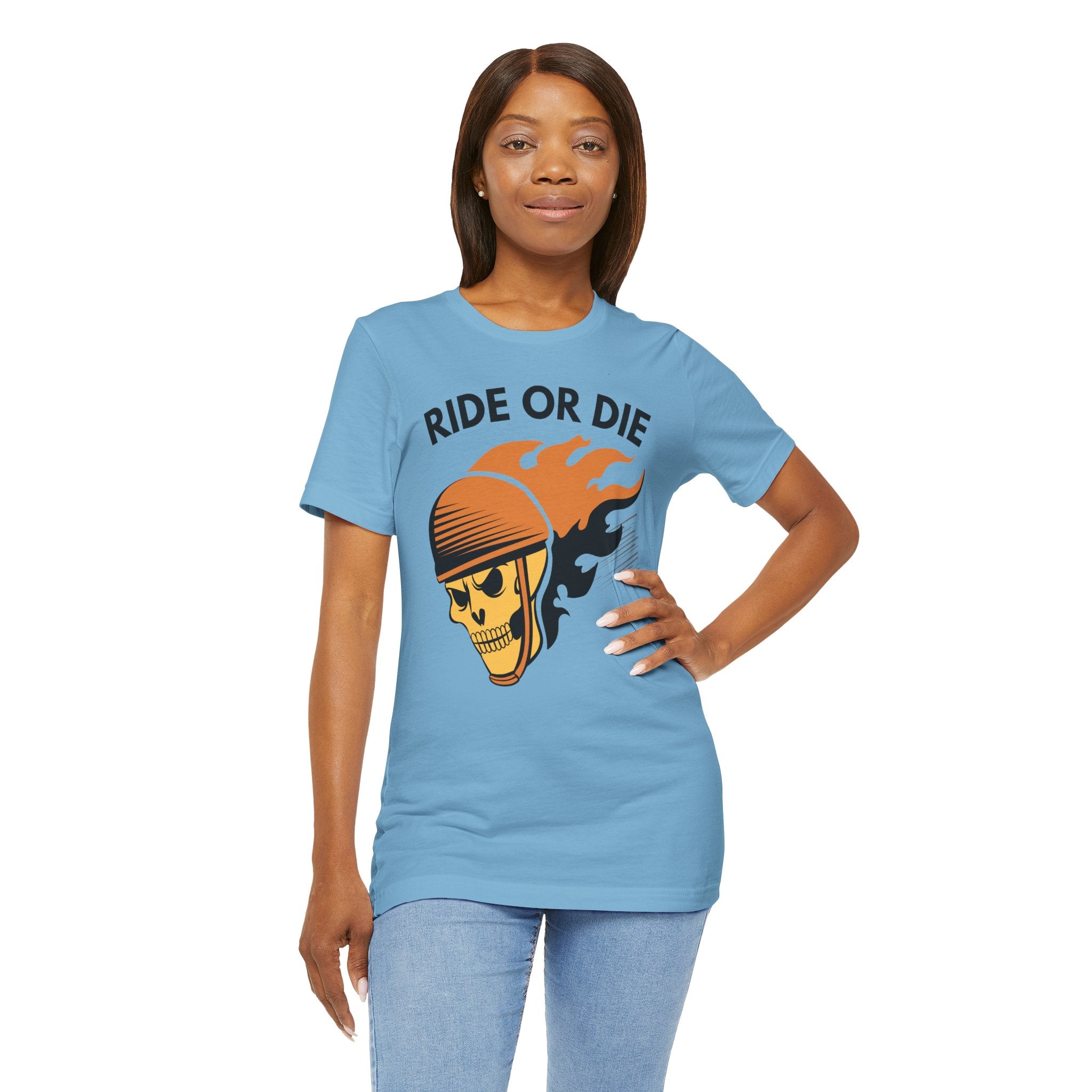 Ride or Die Skull Helmet T-Shirt | Biker Graphic Tee for Men | Vintage Motorcycle Shirt