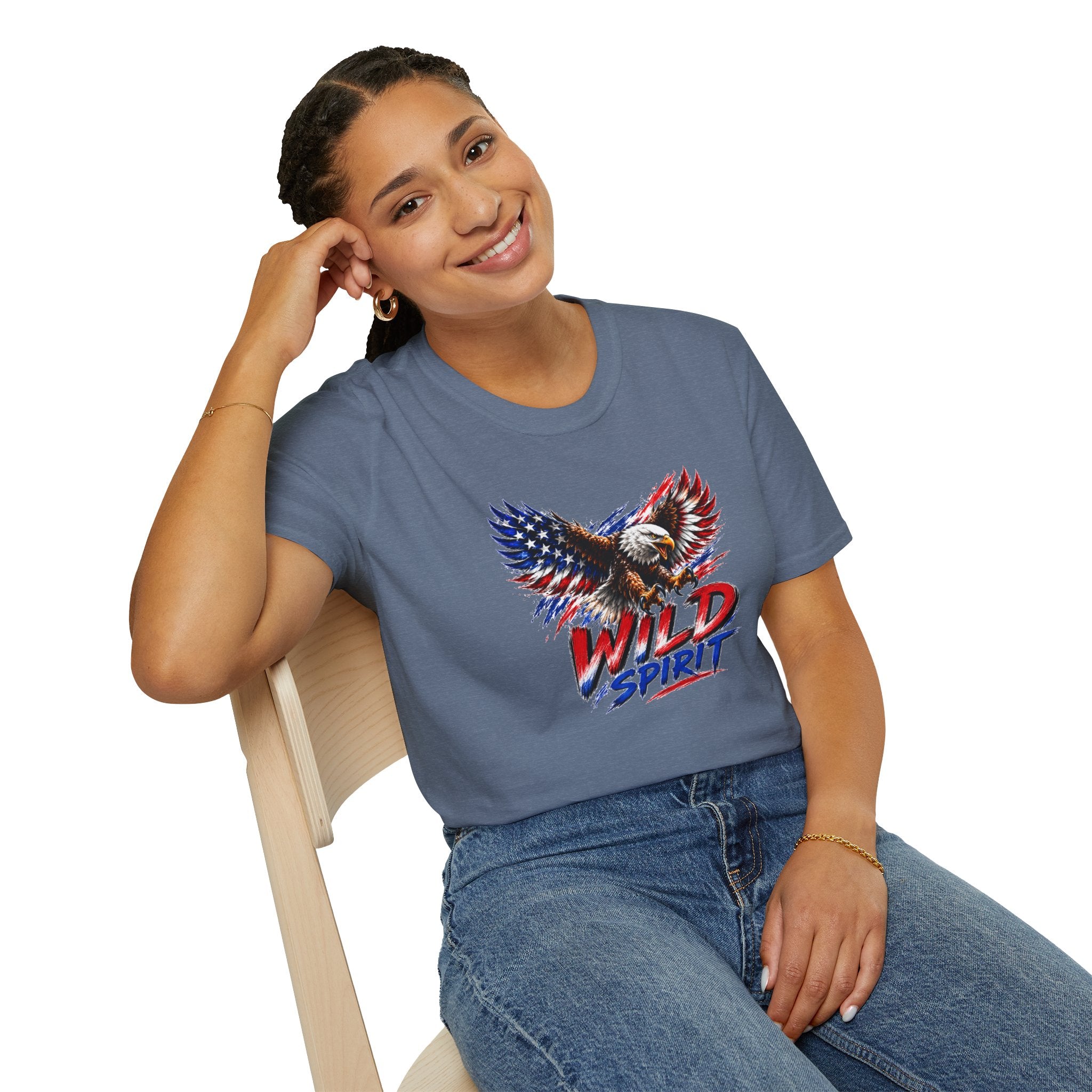 American Eagle T Shirt, Patriotic Eagle Shirt, Wild Spirit Tee, USA Flag Shirt, Fourth of July Shirt, Unisex Graphic Tee
