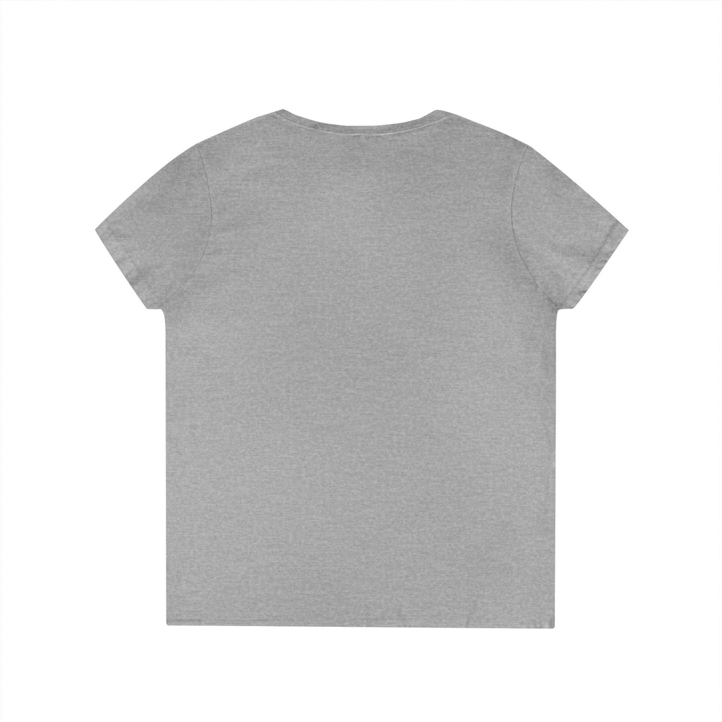 Rose Heart V-Neck Tee — Floral Red Roses Women's T-Shirt