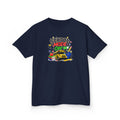 School Mode On Kids T‑Shirt — Back-to-School Graphic Tee with Bus, Books & Apple