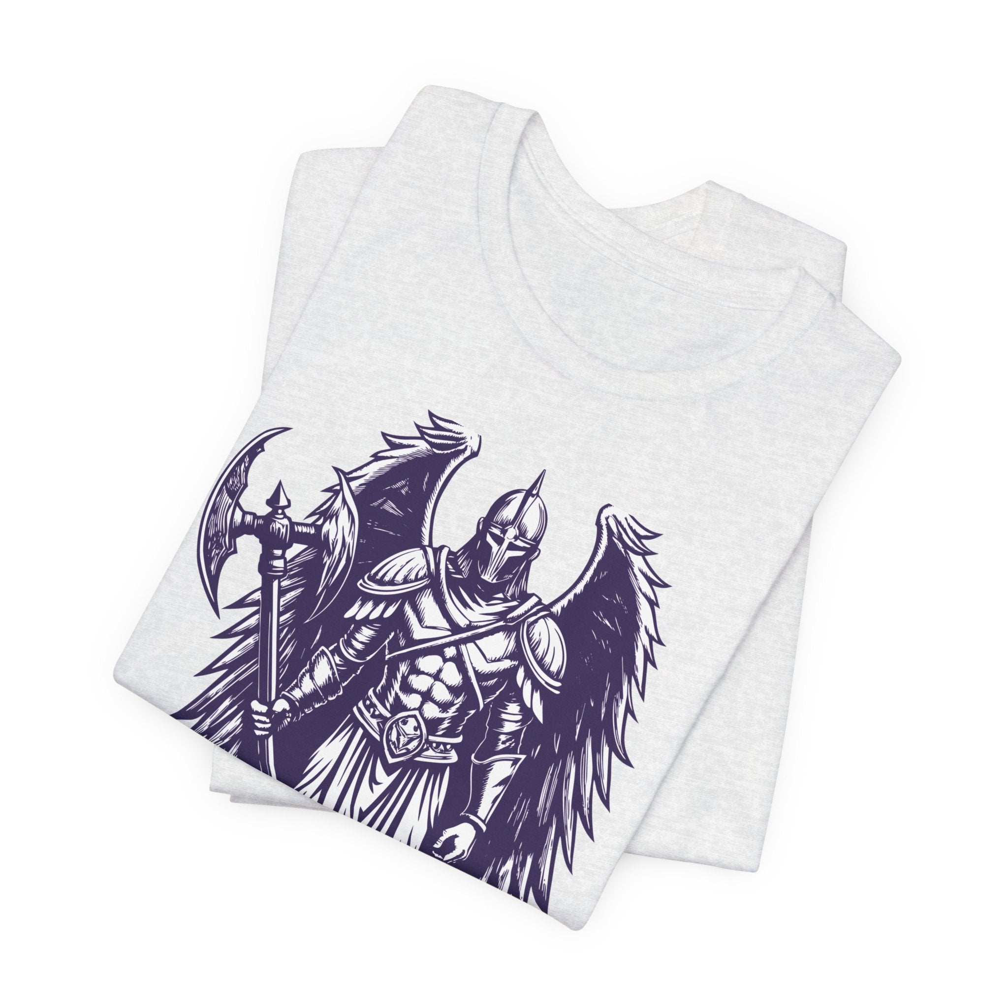Fallen Angel Warrior T-Shirt | Gothic Fantasy Winged Knight Tee