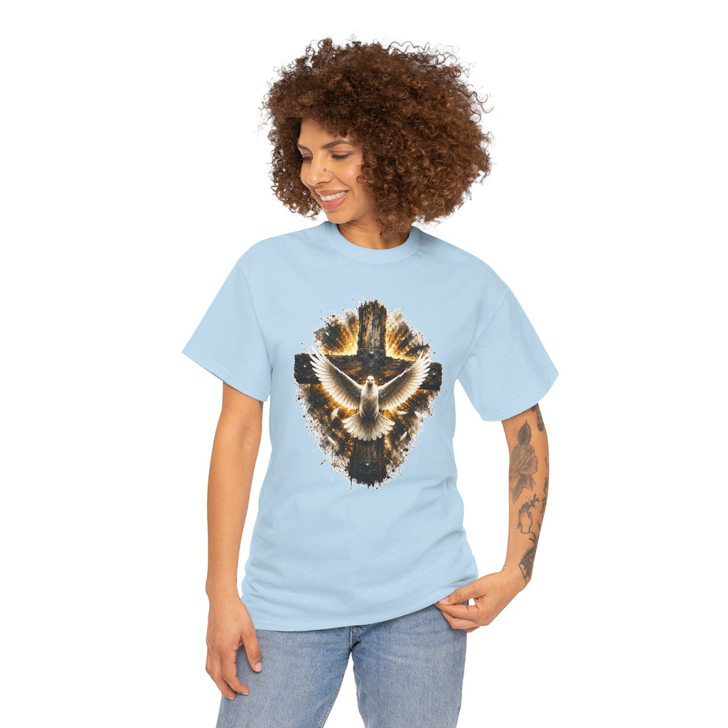 Christian Dove Cross T-Shirt | Holy Spirit Shirt | Faith Graphic Tee | Religious Gift | Bible Believer Shirt | Unisex Christian Tee