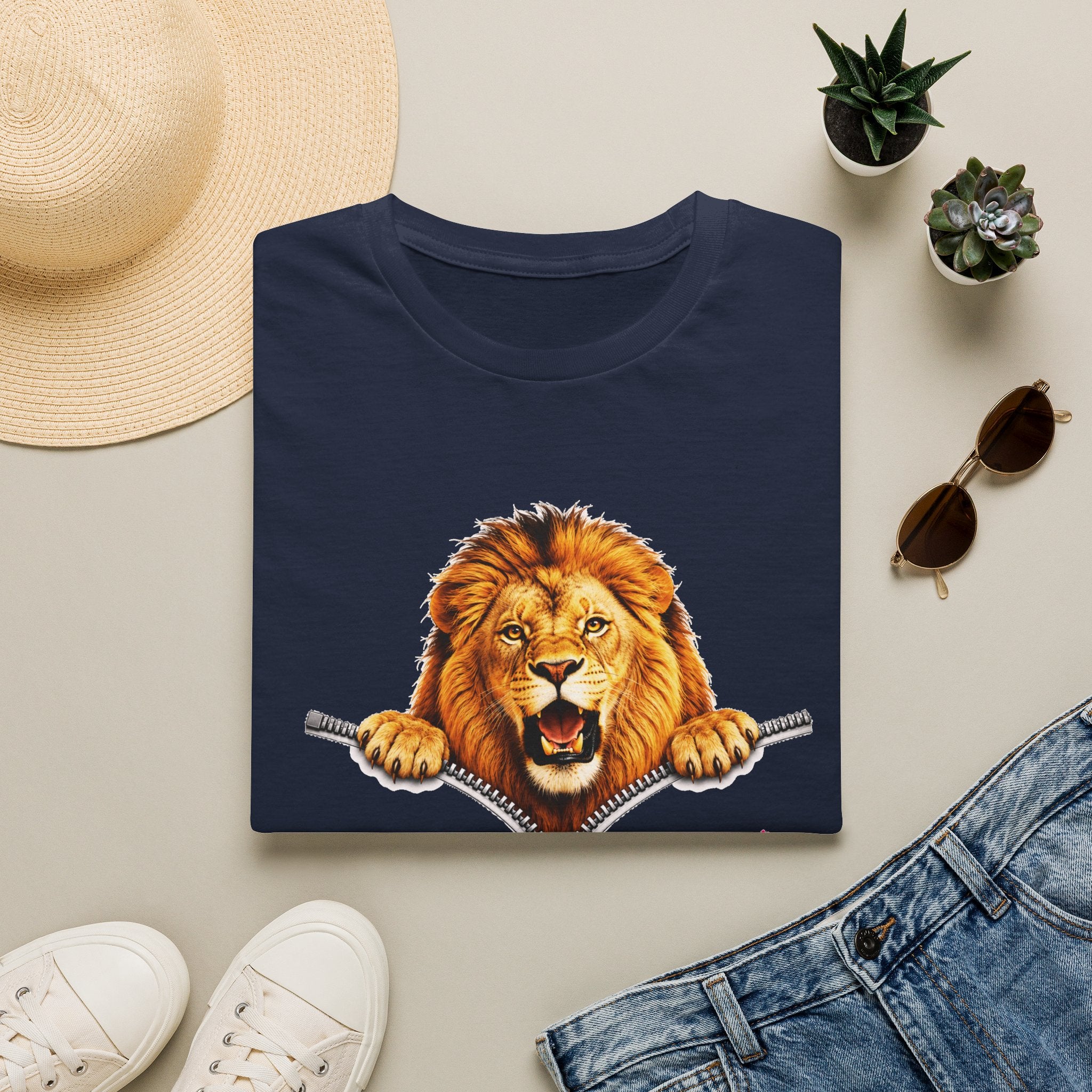 Lion Graphic Tee, Hey There Lion Shirt, Cute Roaring Lion T-Shirt, Funny Animal Graphic Tee, Unisex Casual Shirt