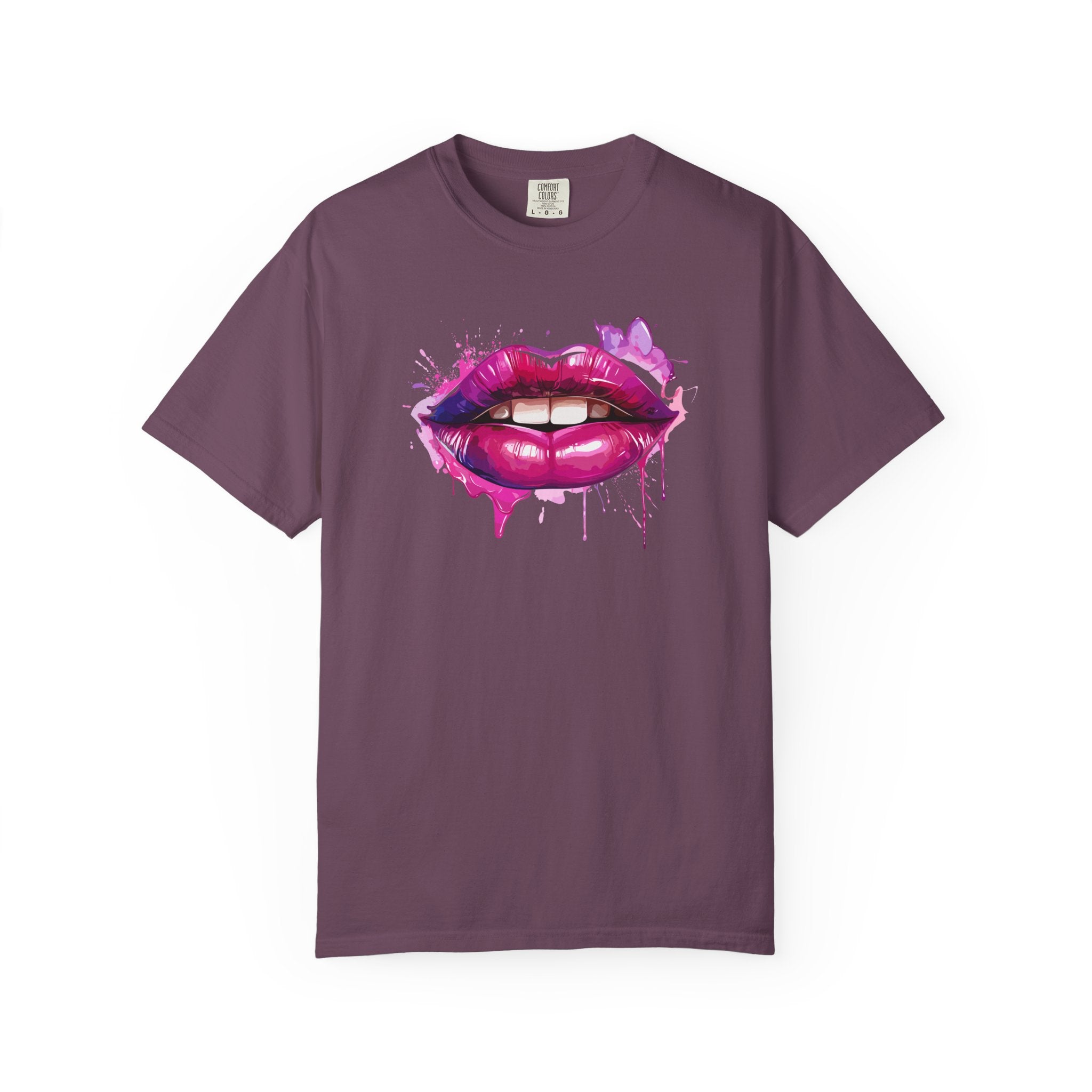 Lip Art T-Shirt — Pink Drip Painted Lips Graphic Tee