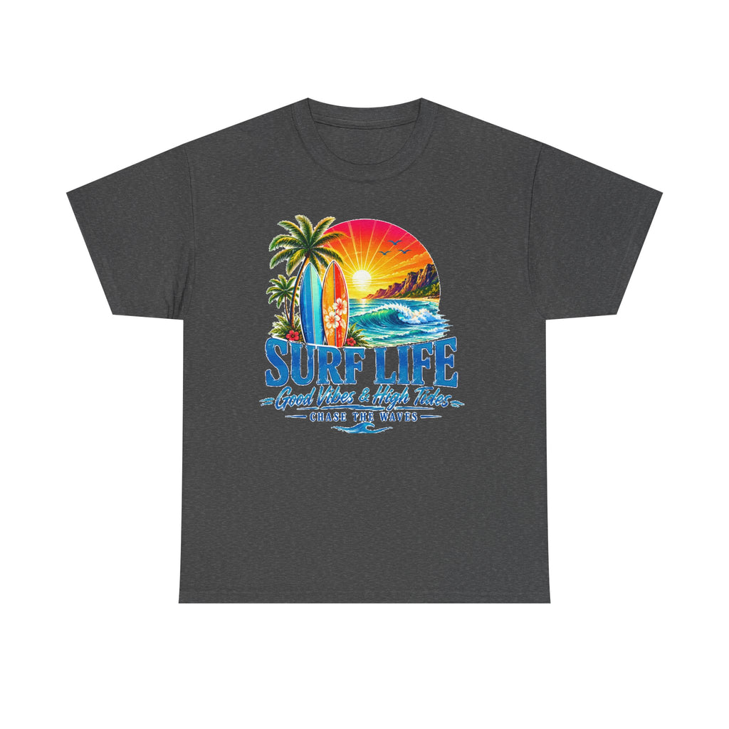 Surf Life T-Shirt | Vintage Beach Sunset Tee | Coastal Graphic Shirt | Surfing Lover Gift | Ocean Vacation Unisex Tee