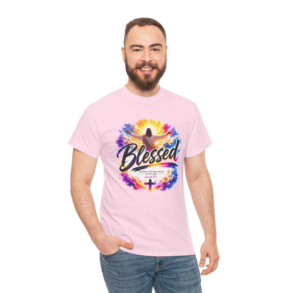 Blessed Christian T-Shirt, Faith Cross Shirt, Religious Graphic Tee, Jesus Lover Gift, Inspirational Unisex Christian Shirt