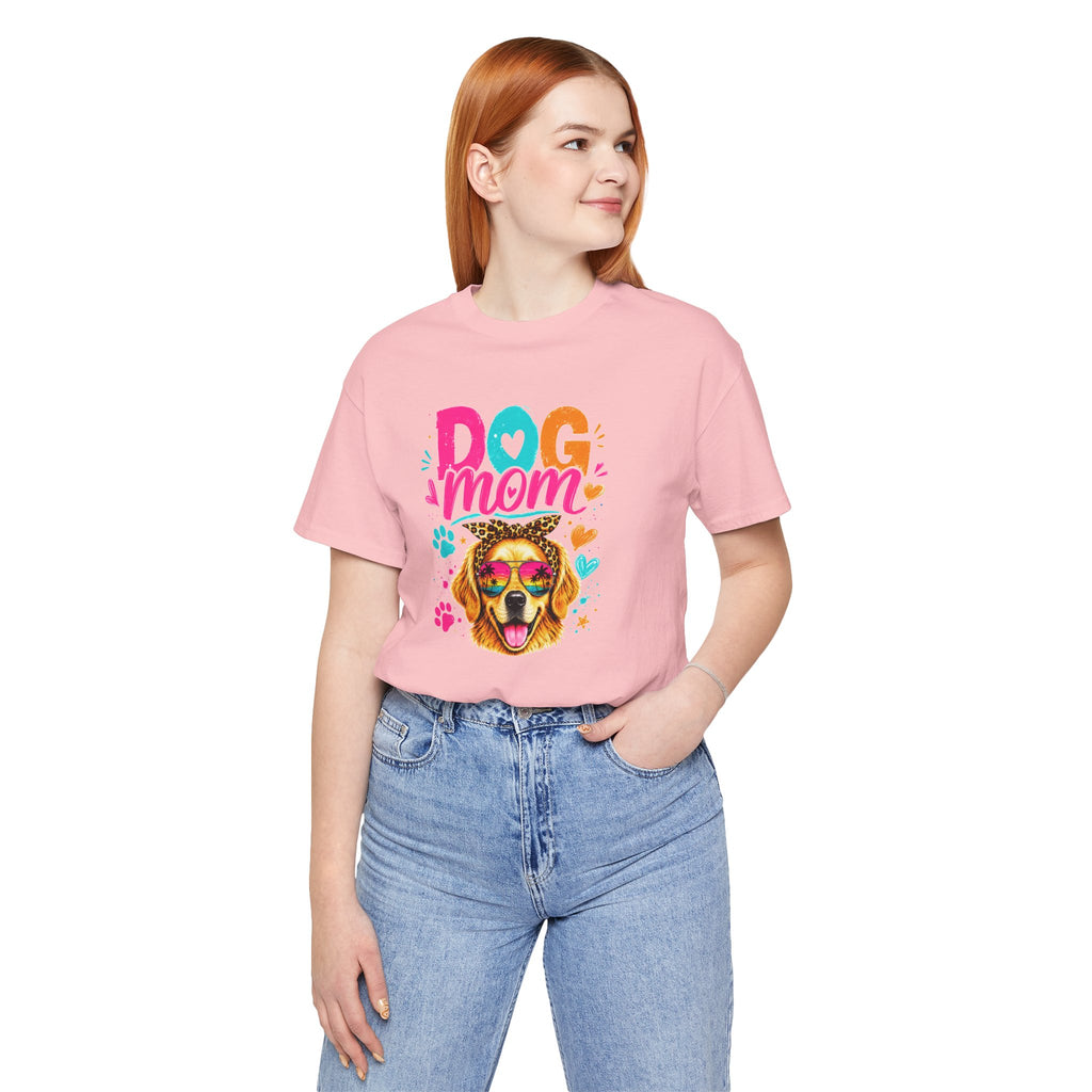 Dog Mom T-Shirt | Golden Retriever Shirt | Funny Dog Mom Gift | Colorful Retro Dog Lover Tee | Unisex Graphic T-Shirt