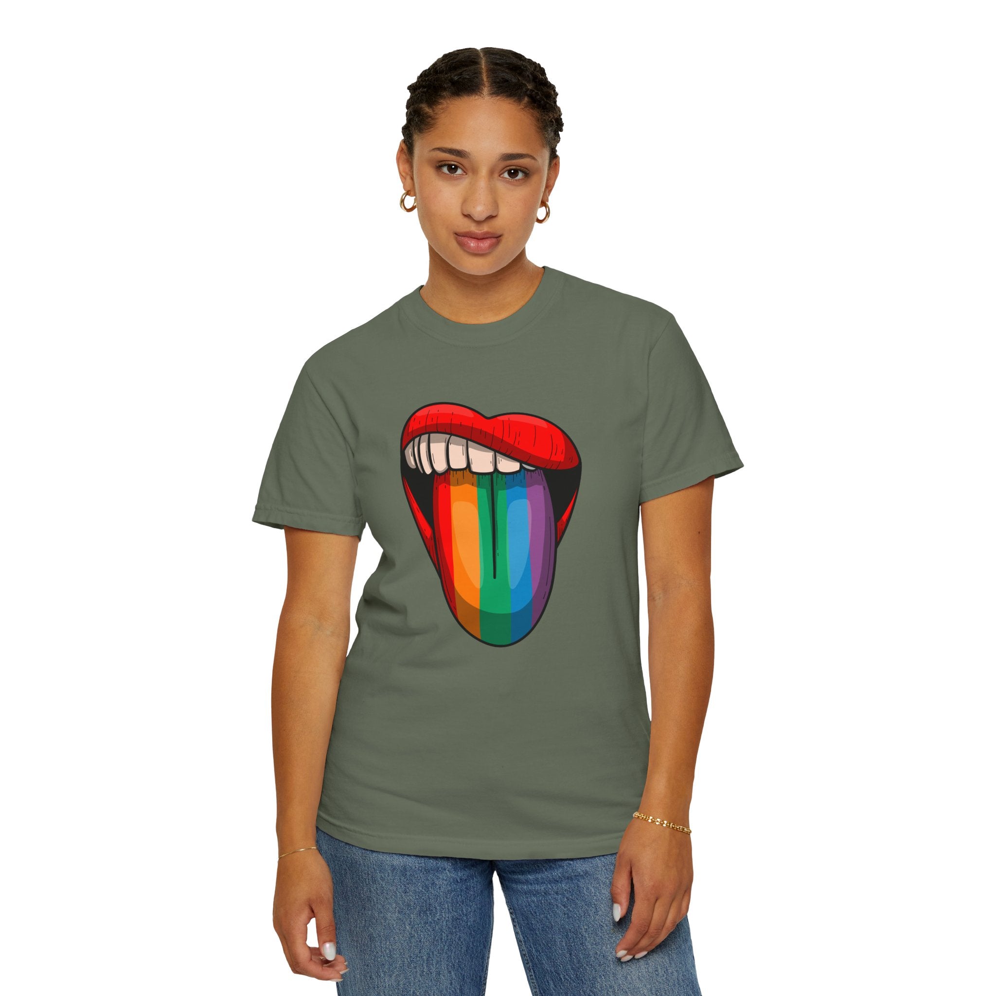 Rainbow Tongue T-Shirt — Pride Lip Graphic Tee