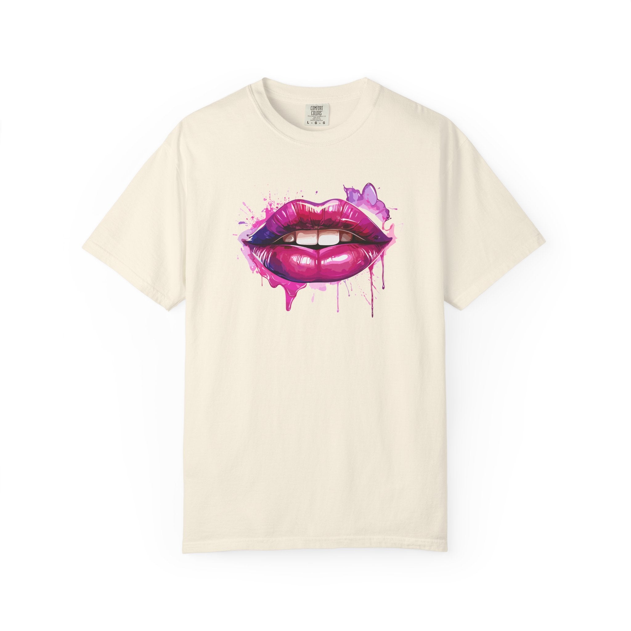 Lip Art T-Shirt — Pink Drip Painted Lips Graphic Tee