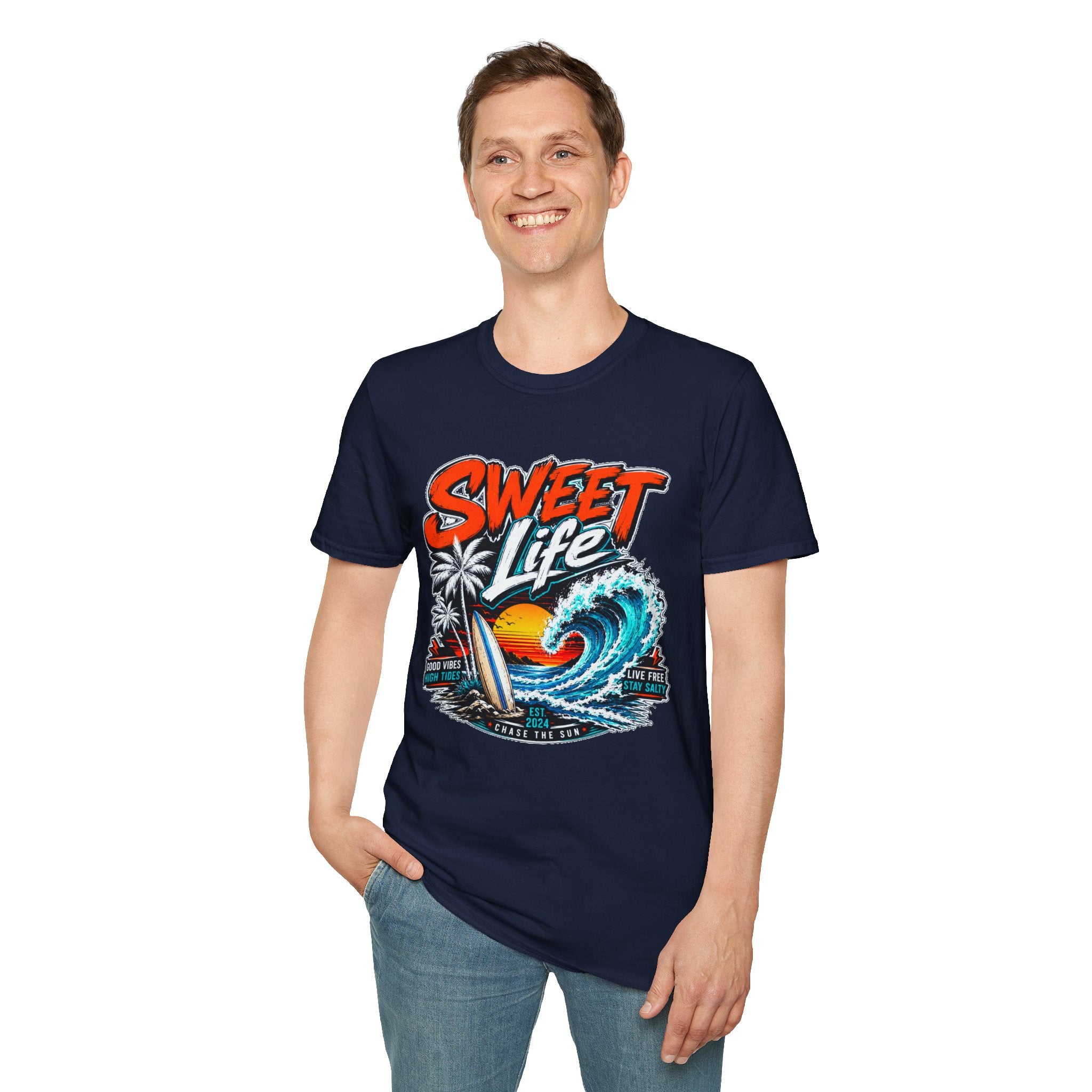 Vintage Beach T-Shirt, Sweet Life Surf Tee, Coastal Summer Graphic Shirt