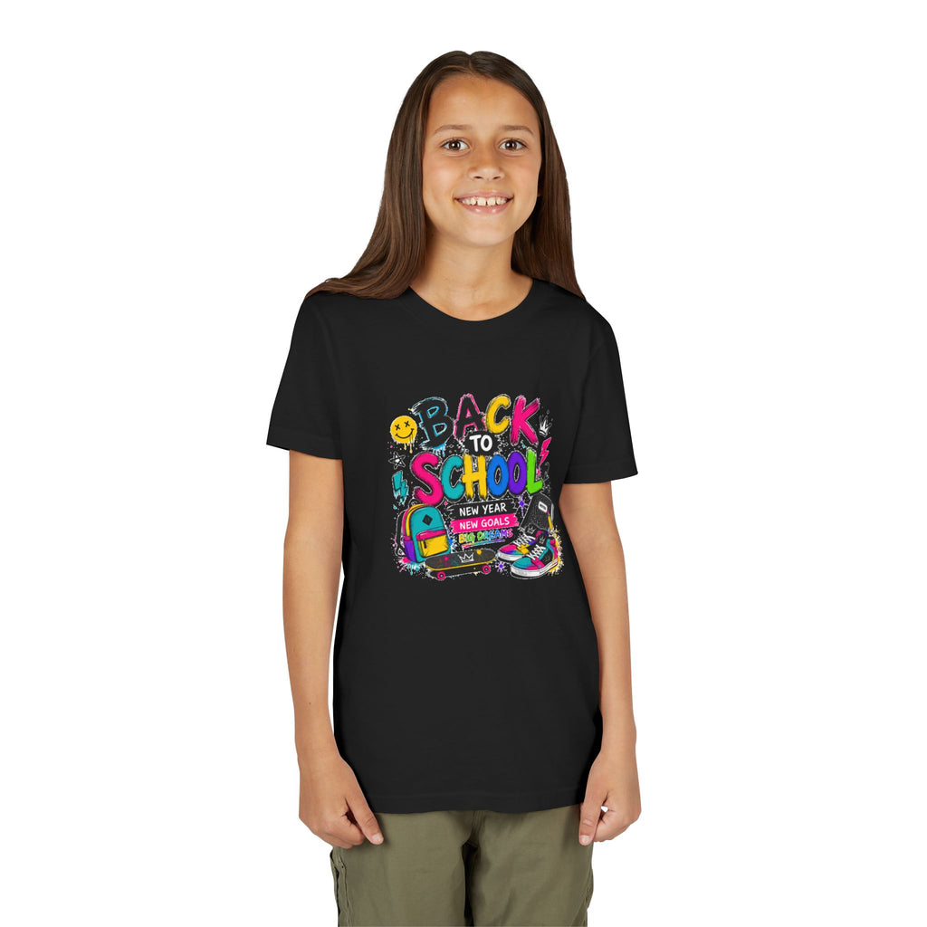Back to School Youth T-Shirt | First Day of School Shirt | Backpack Sneakers Graphic Tee | Boys Girls School Tee | Student Gift