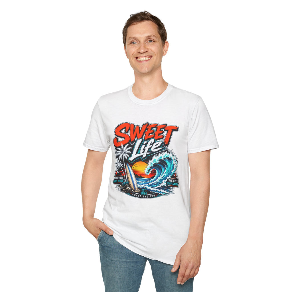 Vintage Beach T-Shirt, Sweet Life Surf Tee, Coastal Summer Graphic Shirt