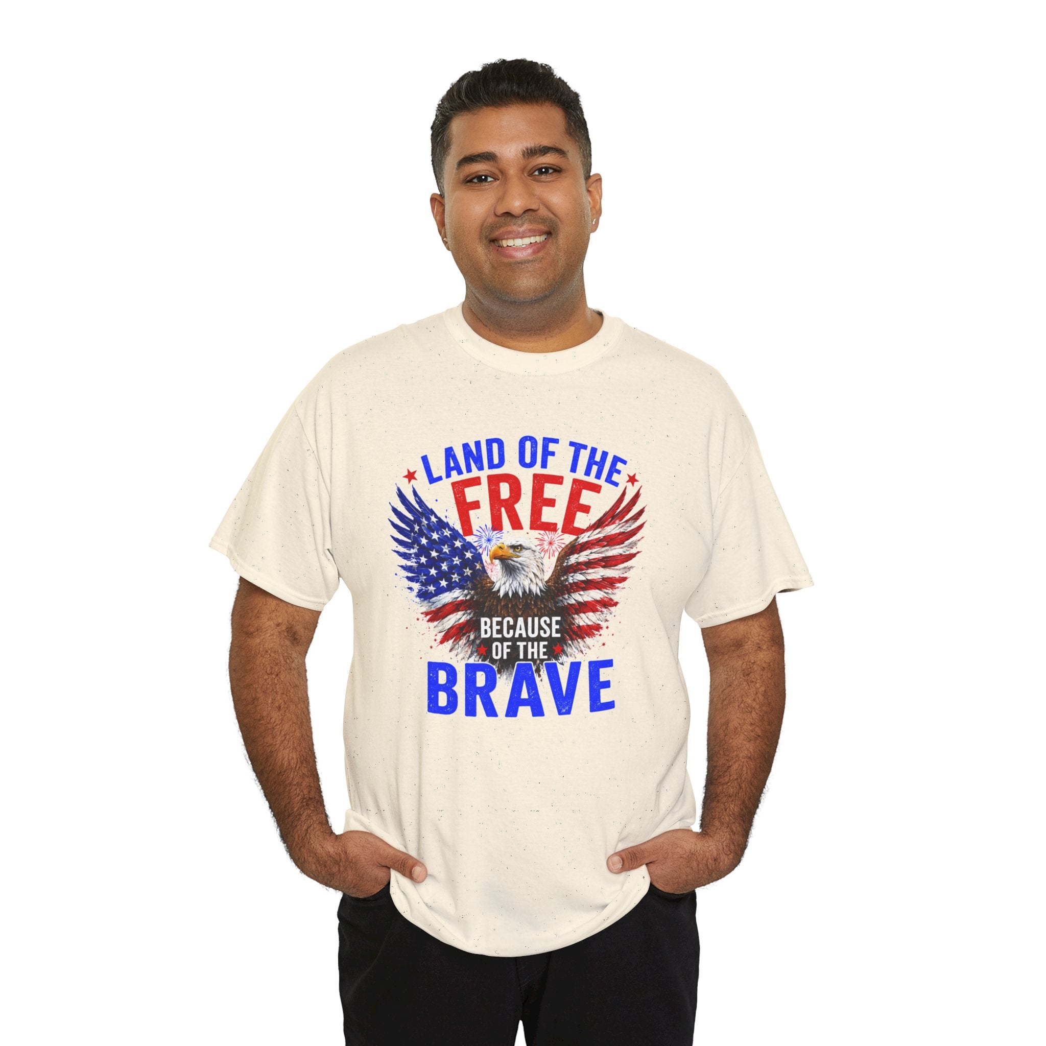 Land of the Free Because of the Brave Shirt, Patriotic Eagle T-Shirt, American Flag Tee, 4th of July Shirt, Veteran Gift, USA Pride Tee