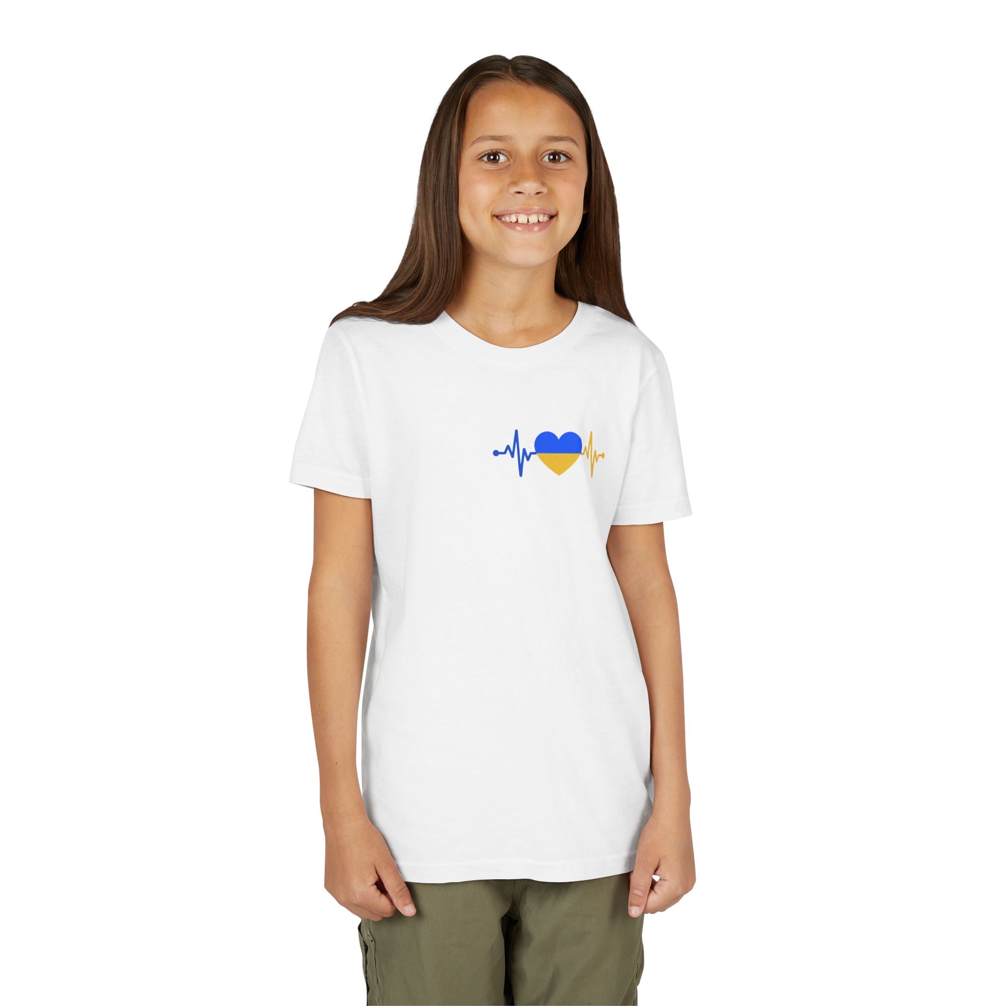 Youth Tee — Love Ukraine Heartbeat Kids Shirt