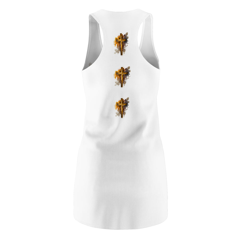 Faith Over Fear Racerback Dress — Christian Cross Graphic Dress