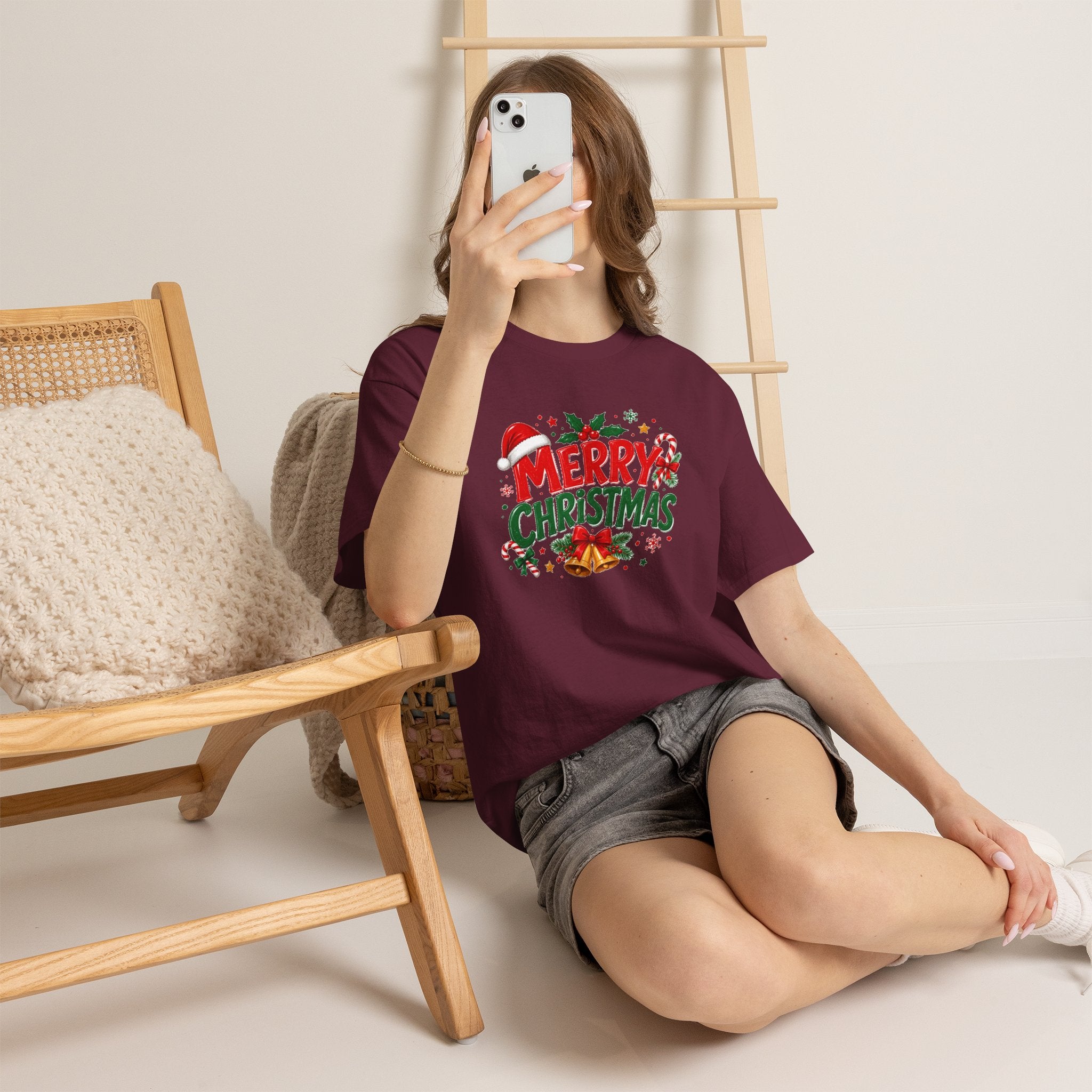 Merry Christmas Shirt, Christmas Graphic Tee, Santa Hat T-Shirt, Holiday Party Shirt, Xmas Gift for Men Women