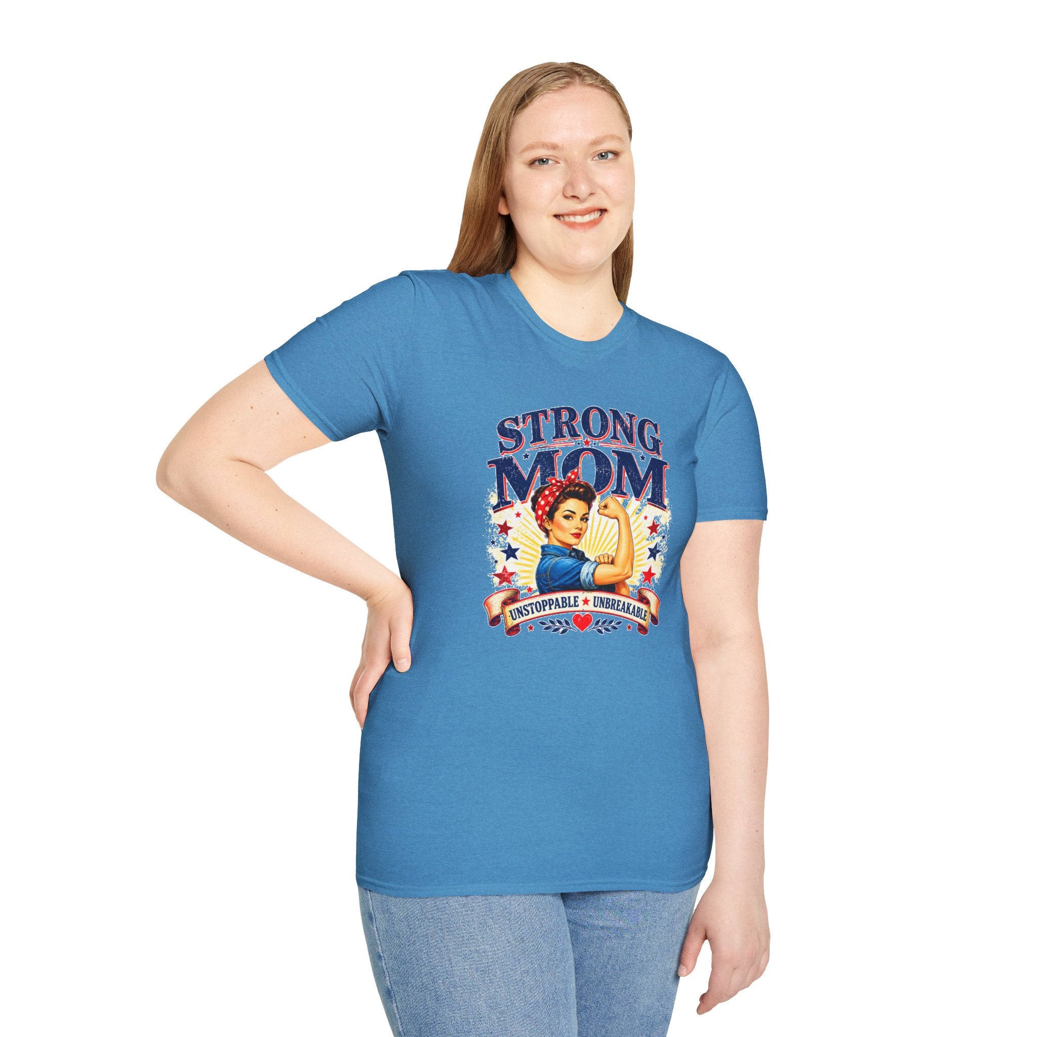 Strong Mom T-Shirt | Retro Vintage Mom Shirt | Empowered Mother Graphic Tee | Gift for Mom | Inspirational Women's T-Shirt